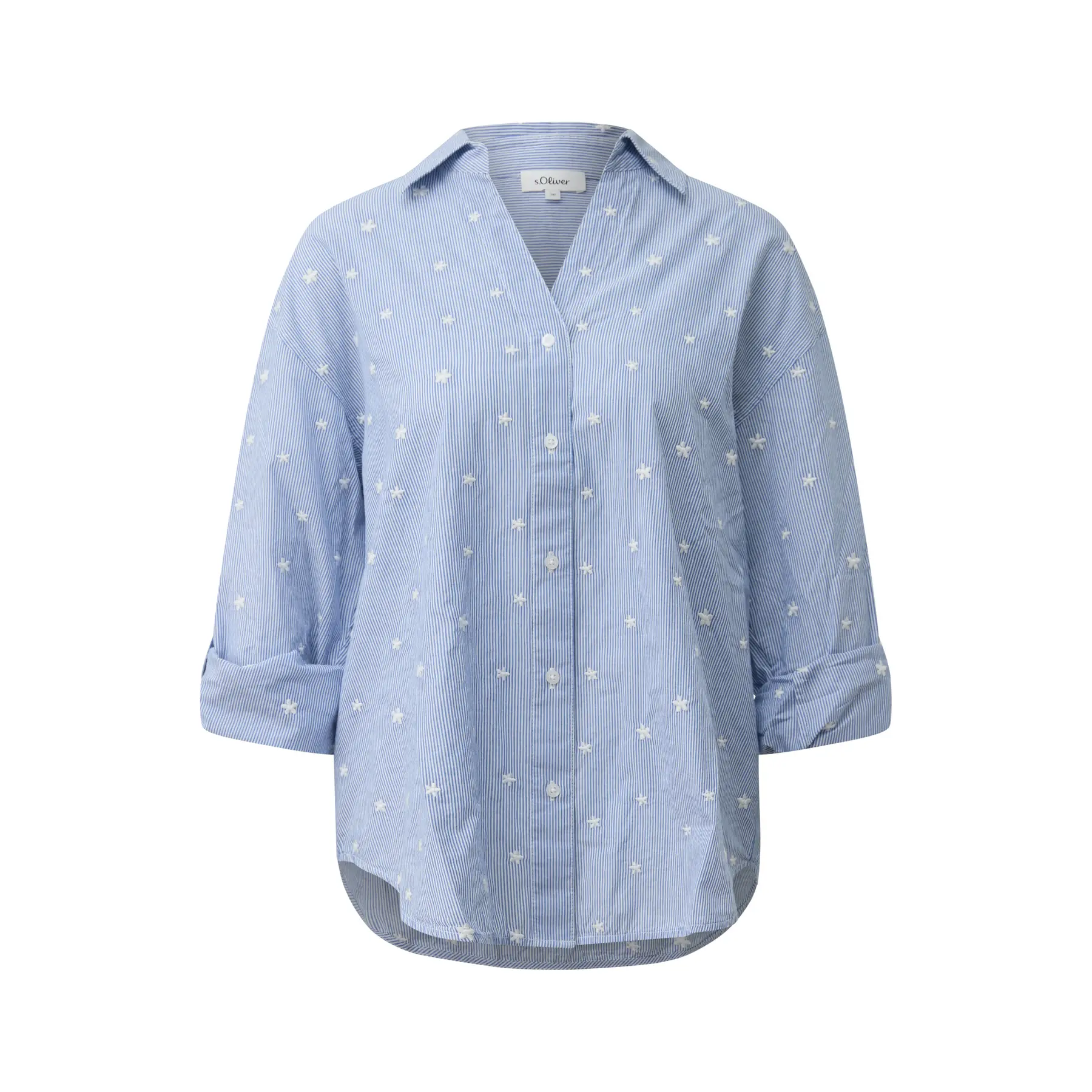 Bluse aus Baumwolle mit Raffung und Stickerei Damen s.Oliver