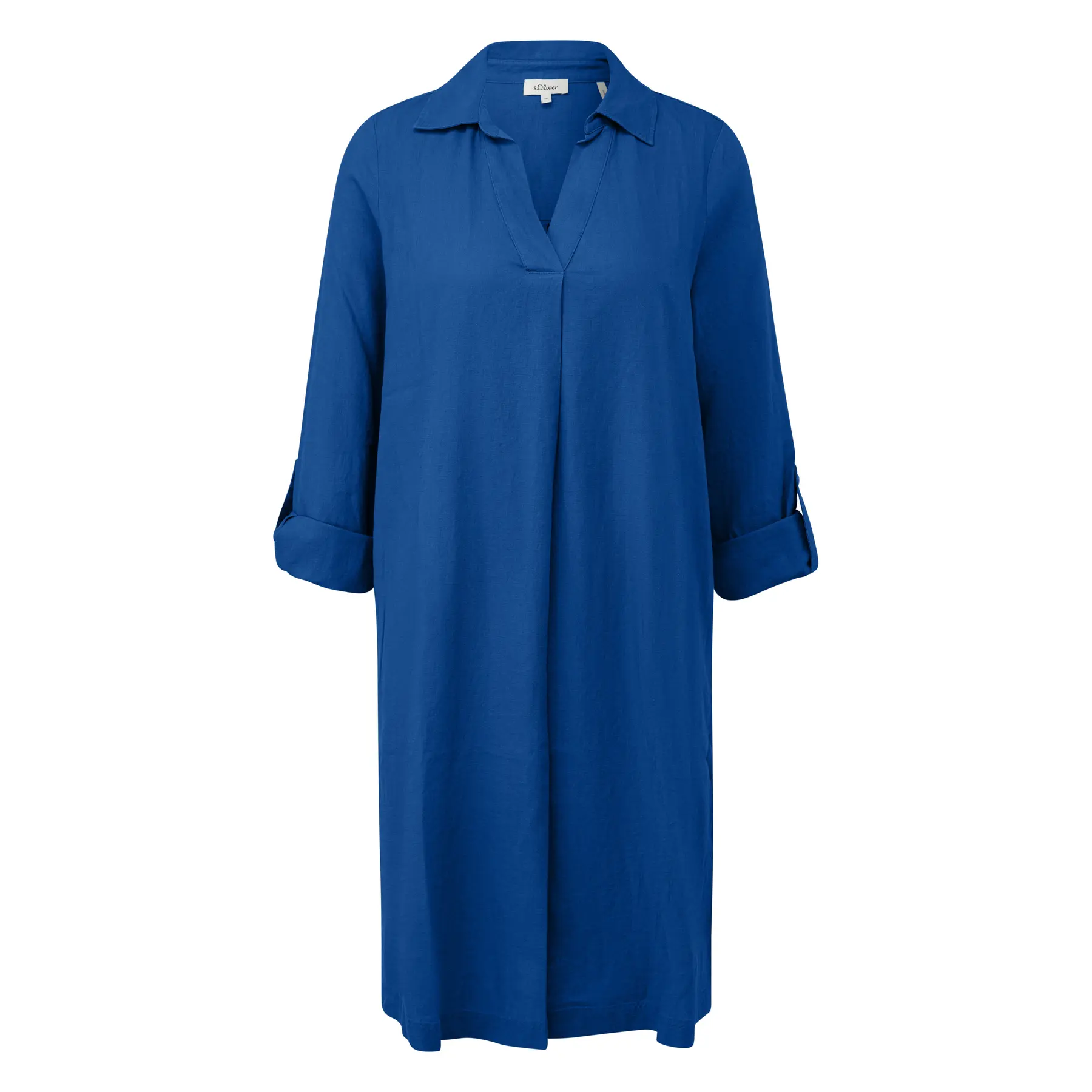 Leinenmix Kleid mit Hemdkragen und Manschetten Damen s.Oliver
