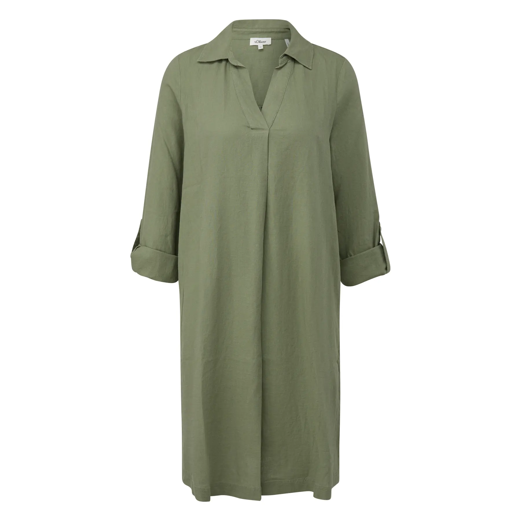 Leinenmix Kleid mit Hemdkragen und Manschetten Damen s.Oliver