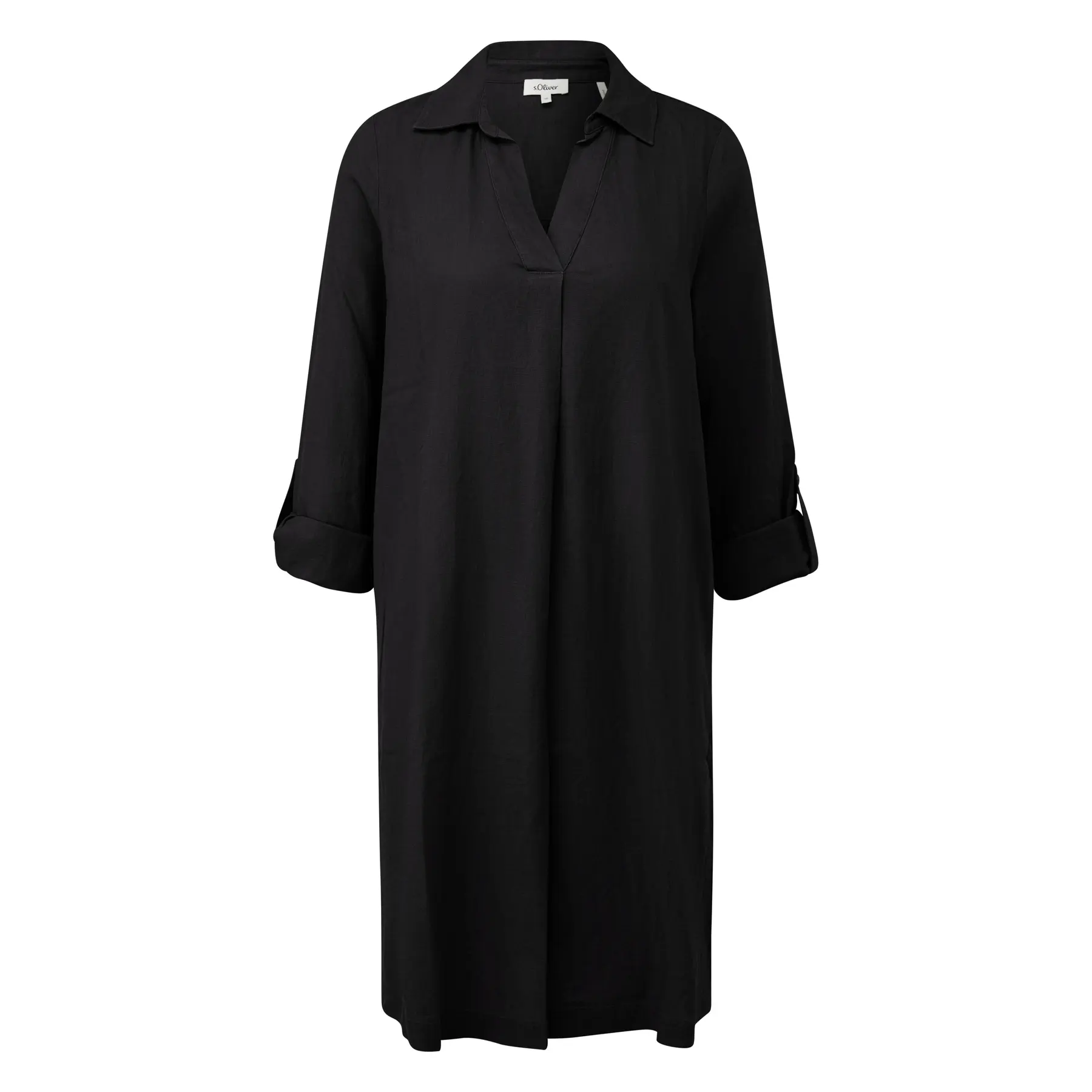 Leinenmix Kleid mit Hemdkragen und Manschetten Damen s.Oliver