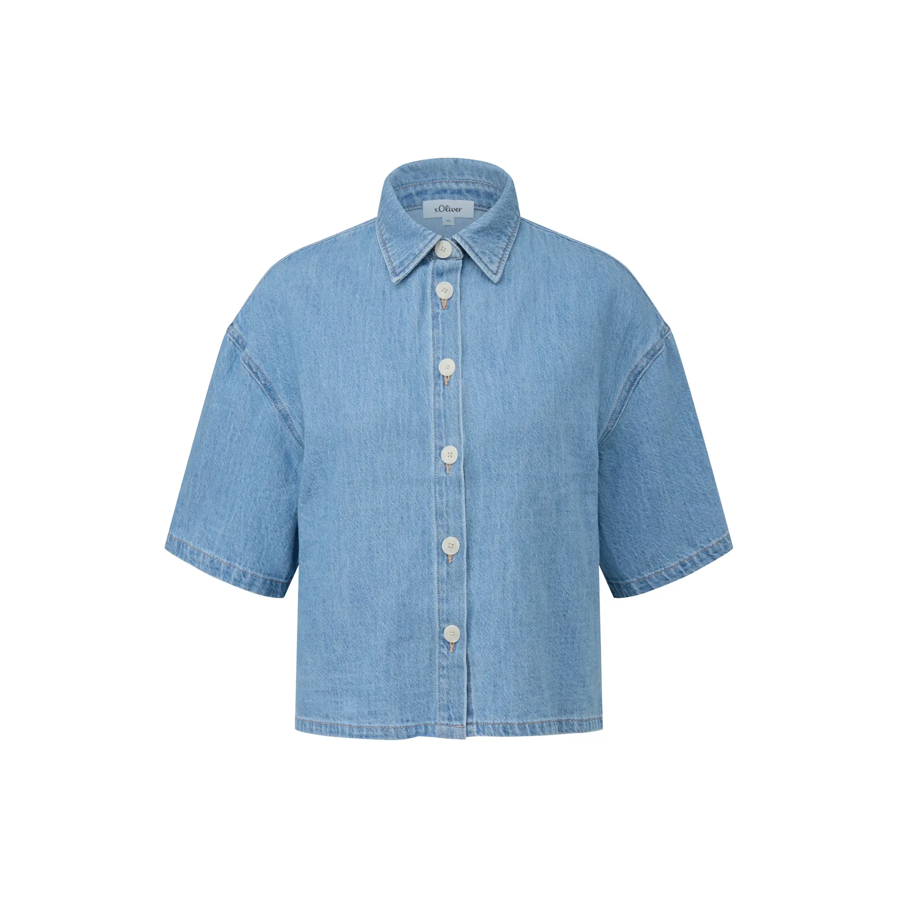 Kurze lockere Denim-Bluse für Damen s.Oliver
