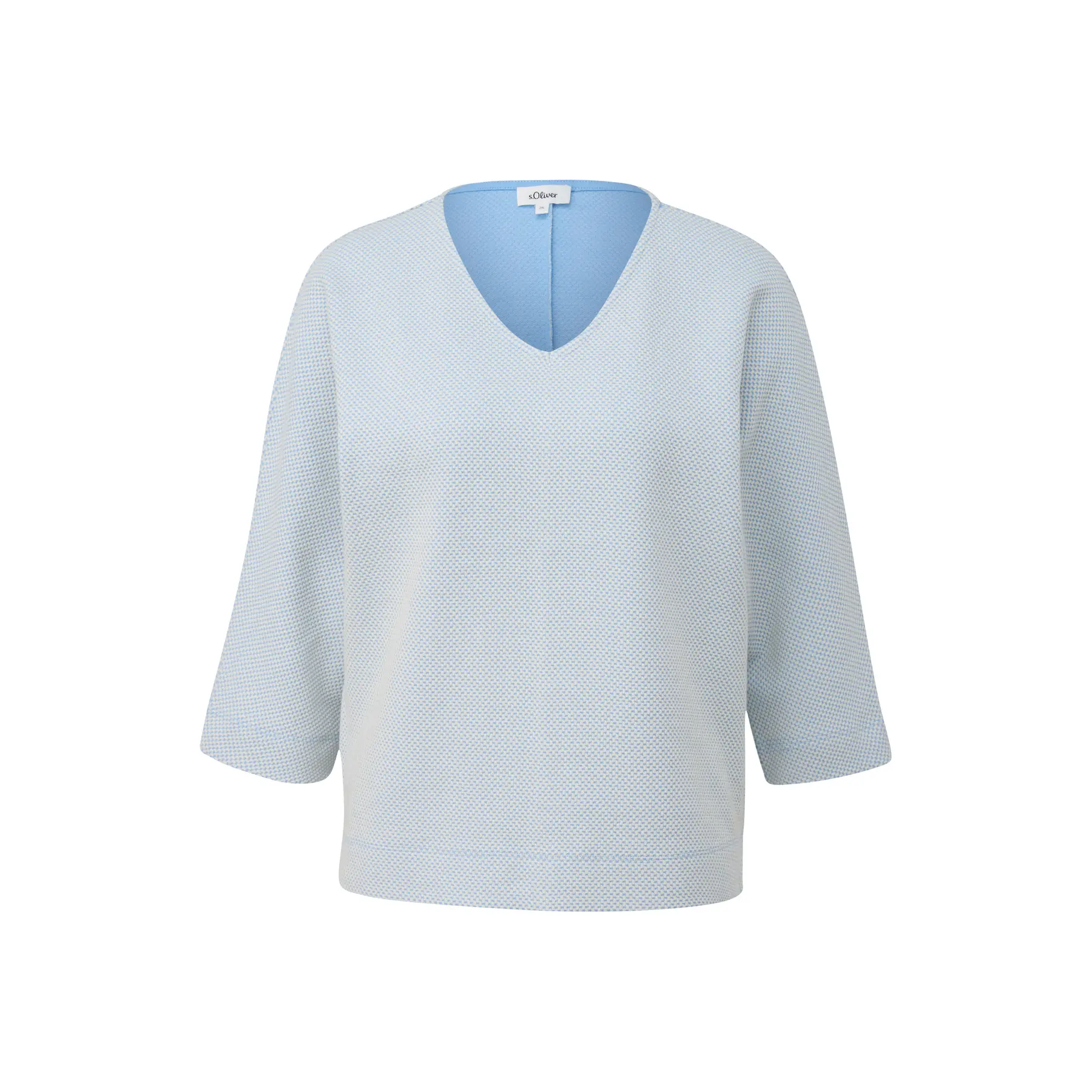 Damen Sweatshirt aus weichem Jersey mit V-Ausschnitt und strukturiertem Muster s.Oliver