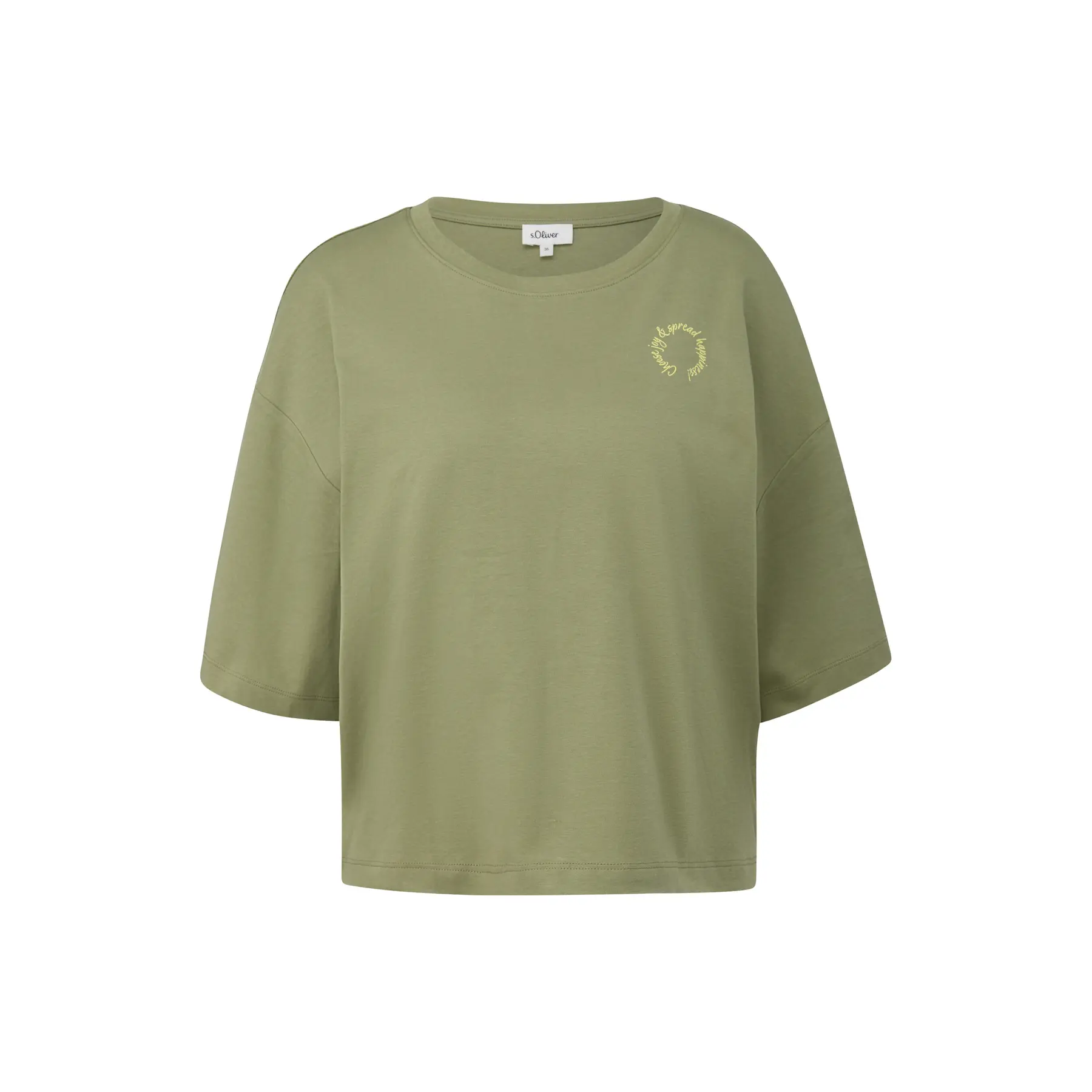 Oversized T-Shirt aus weichem Baumwolljersey mit Druck vorne und hinten Damen s.Oliver