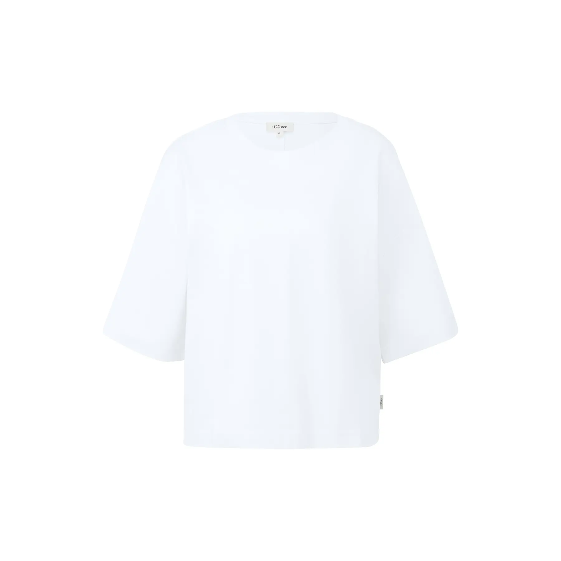 Oversize T-Shirt aus weichem Baumwoll-Interlock mit Logoapplikation für Frauen s.Oliver