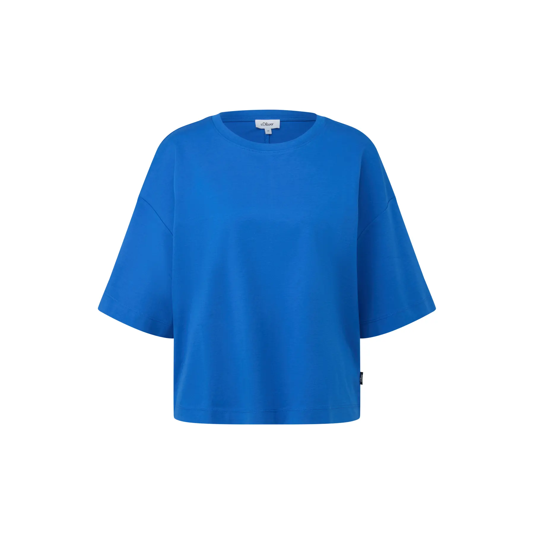 Oversize T-Shirt aus weichem Baumwoll-Interlock mit Logoapplikation für Frauen s.Oliver