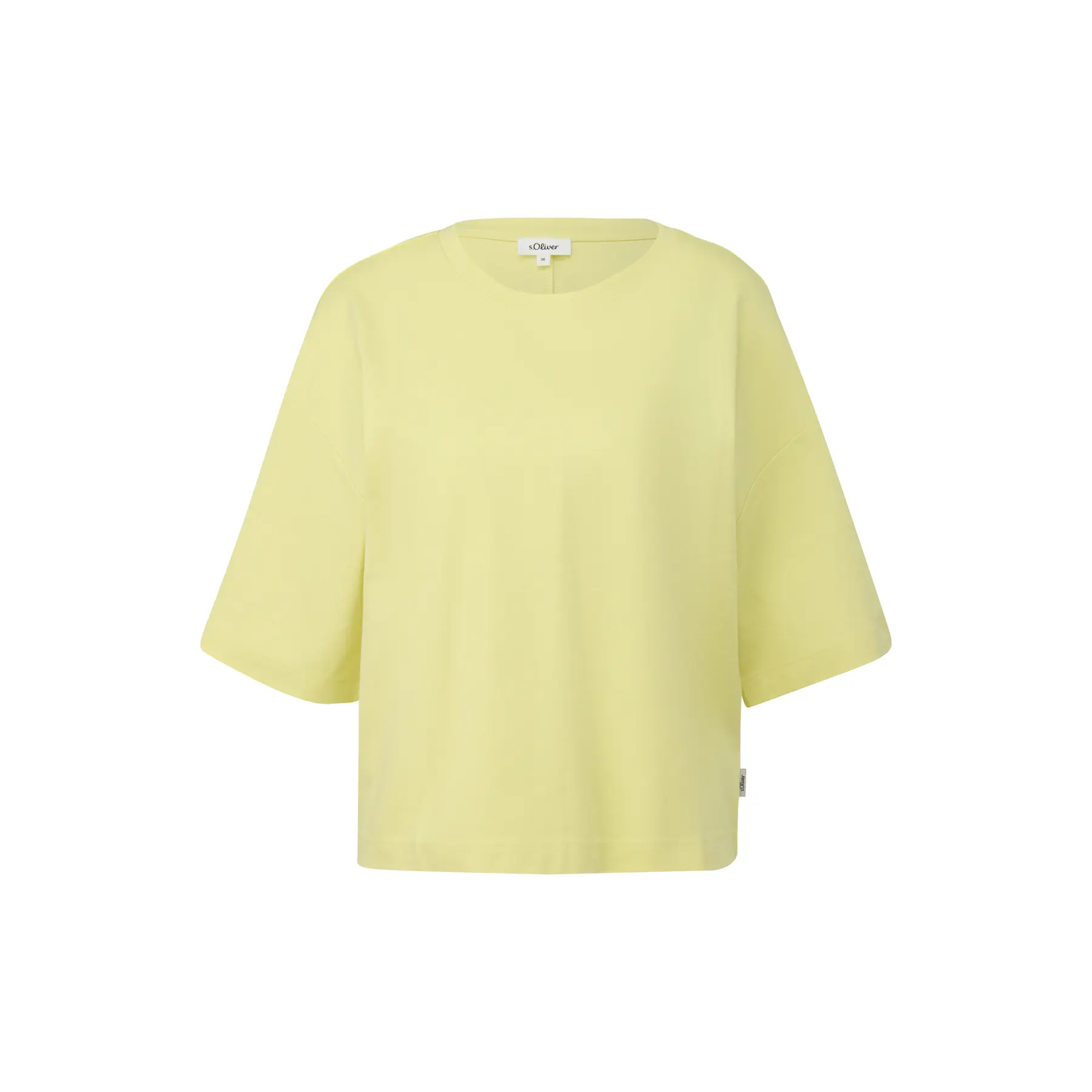 Oversize T-Shirt aus weichem Baumwoll-Interlock mit Logoapplikation für Frauen s.Oliver
