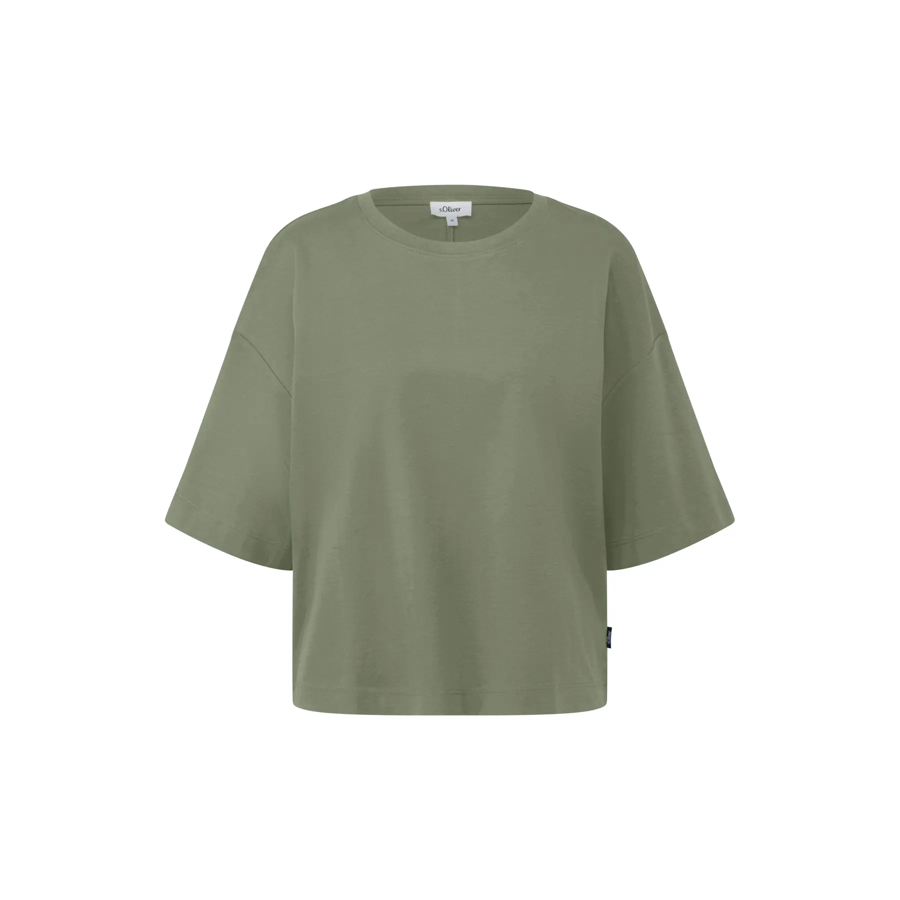Oversize T-Shirt aus weichem Baumwoll-Interlock mit Logoapplikation für Frauen s.Oliver