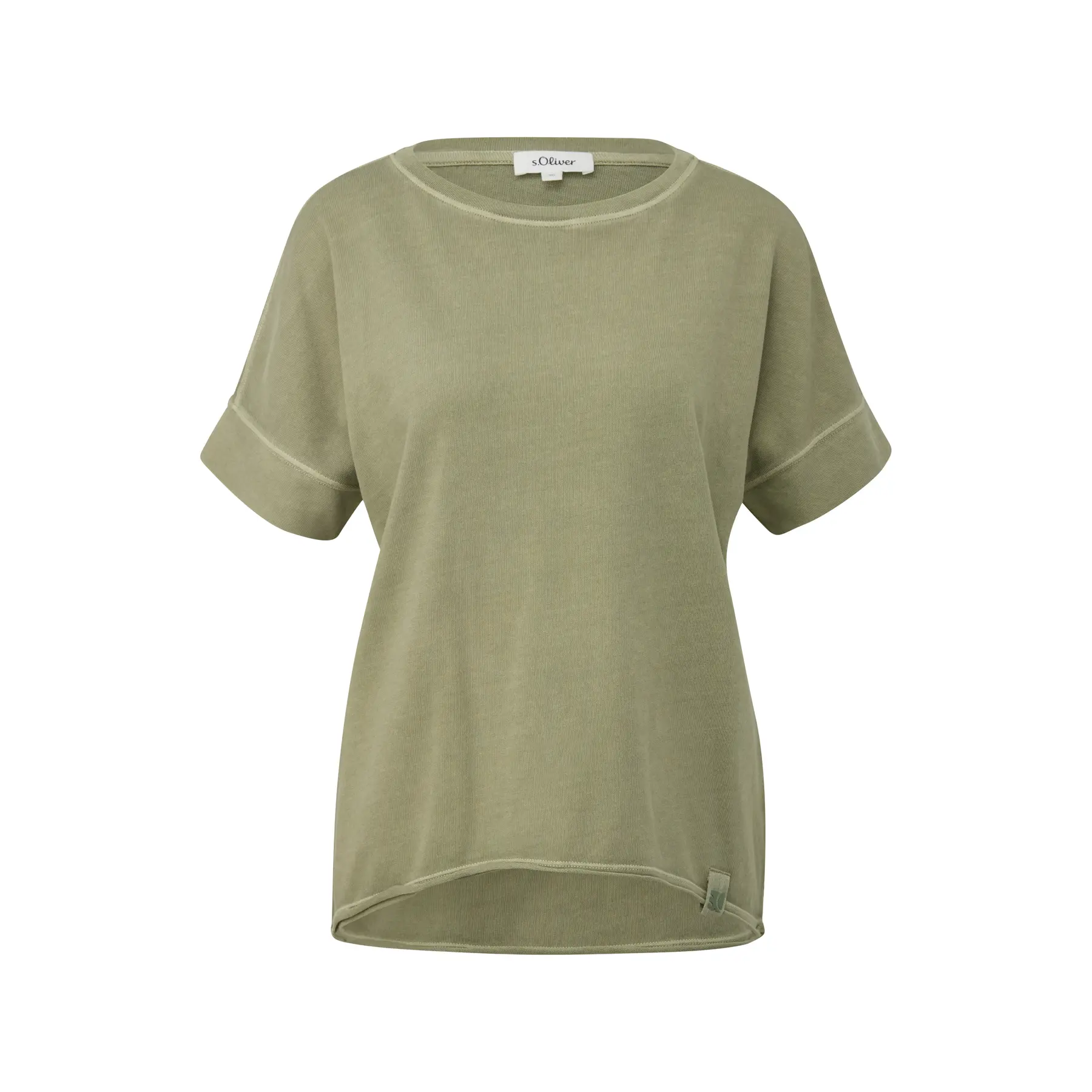T-Shirt Casual Gefärbt Mit Offenem Saum Damen s.Oliver