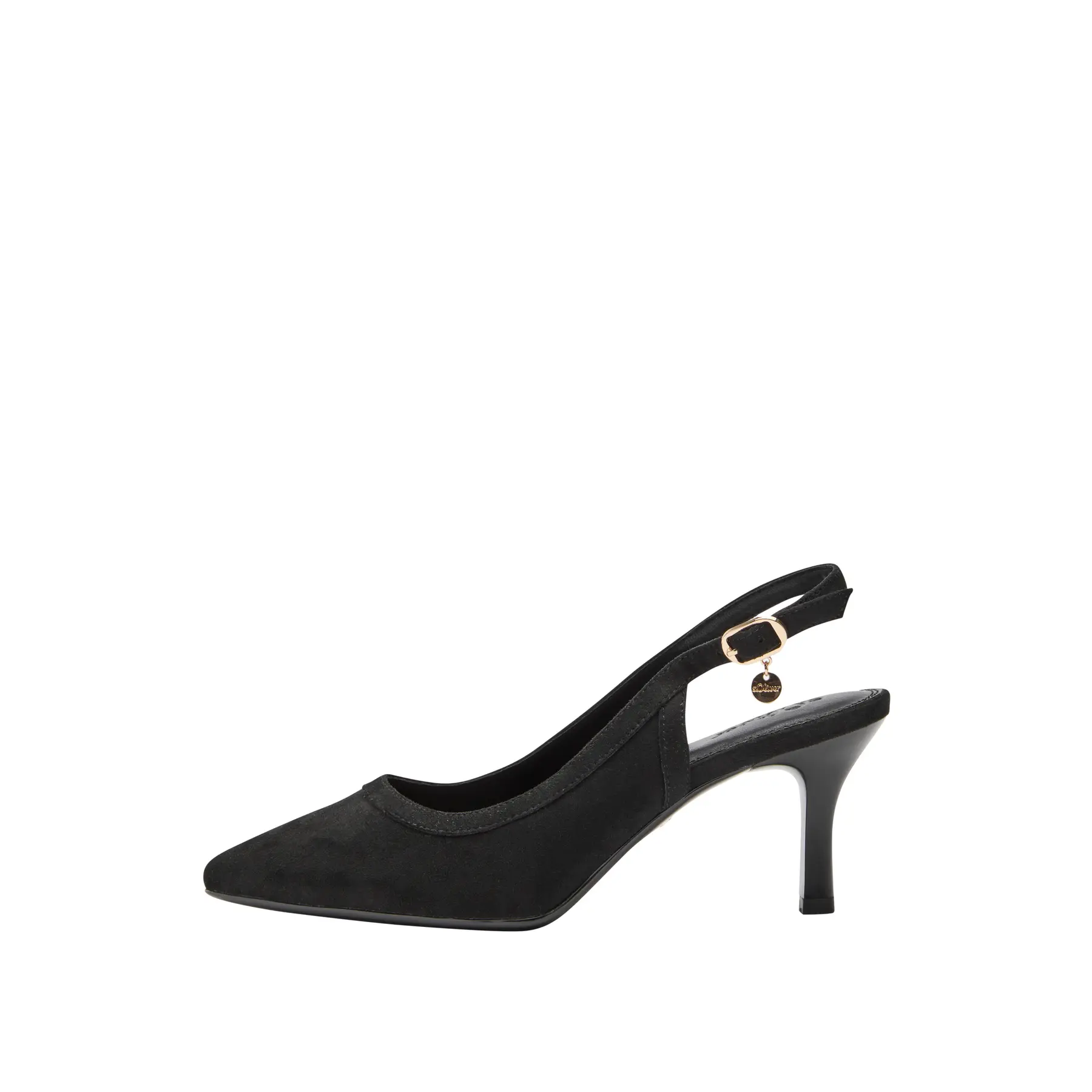 Scarpe con tacco slingback effetto pelle con fibbia a ardillon donna