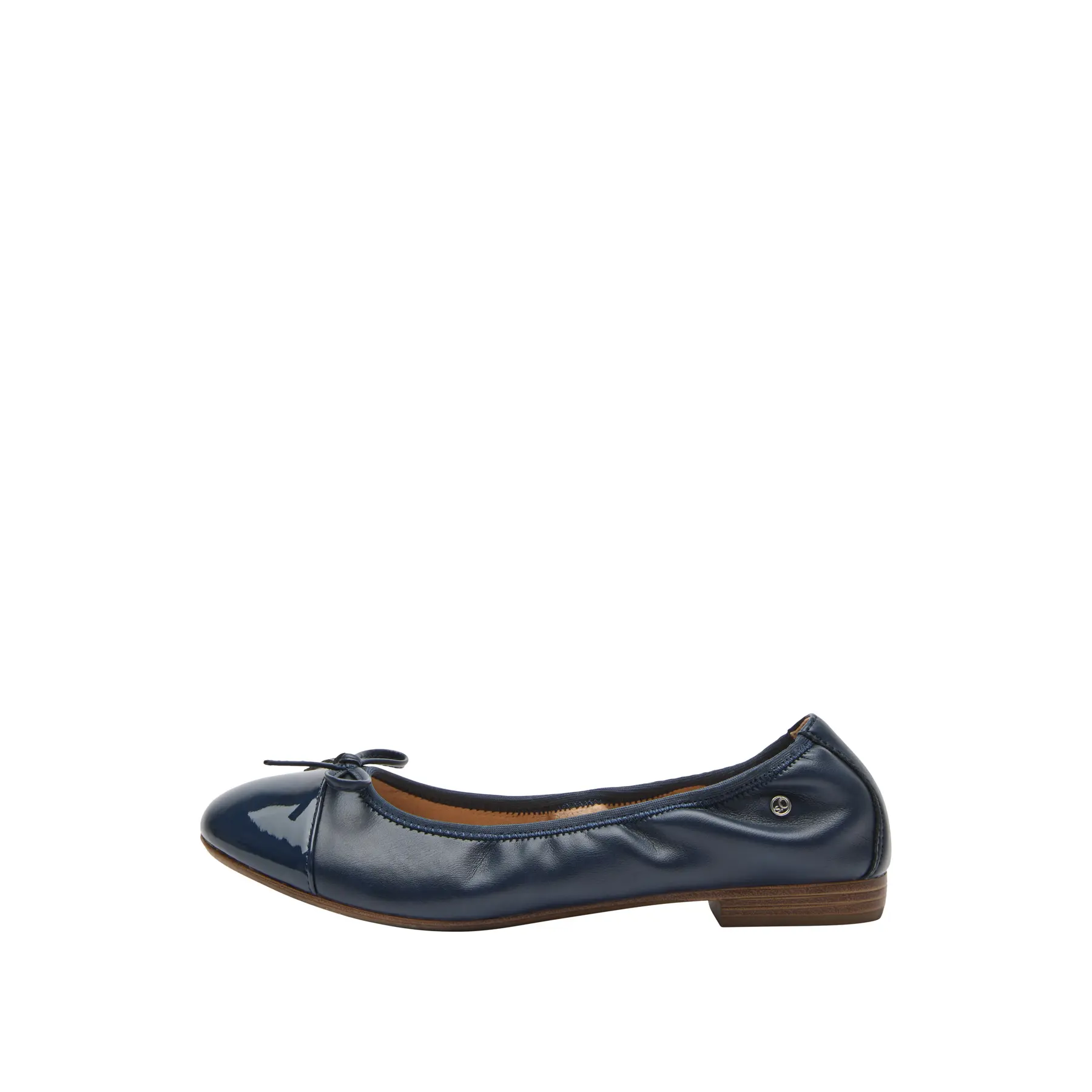 Ballerine in similpelle con fiocco effetto pelle liscia donna