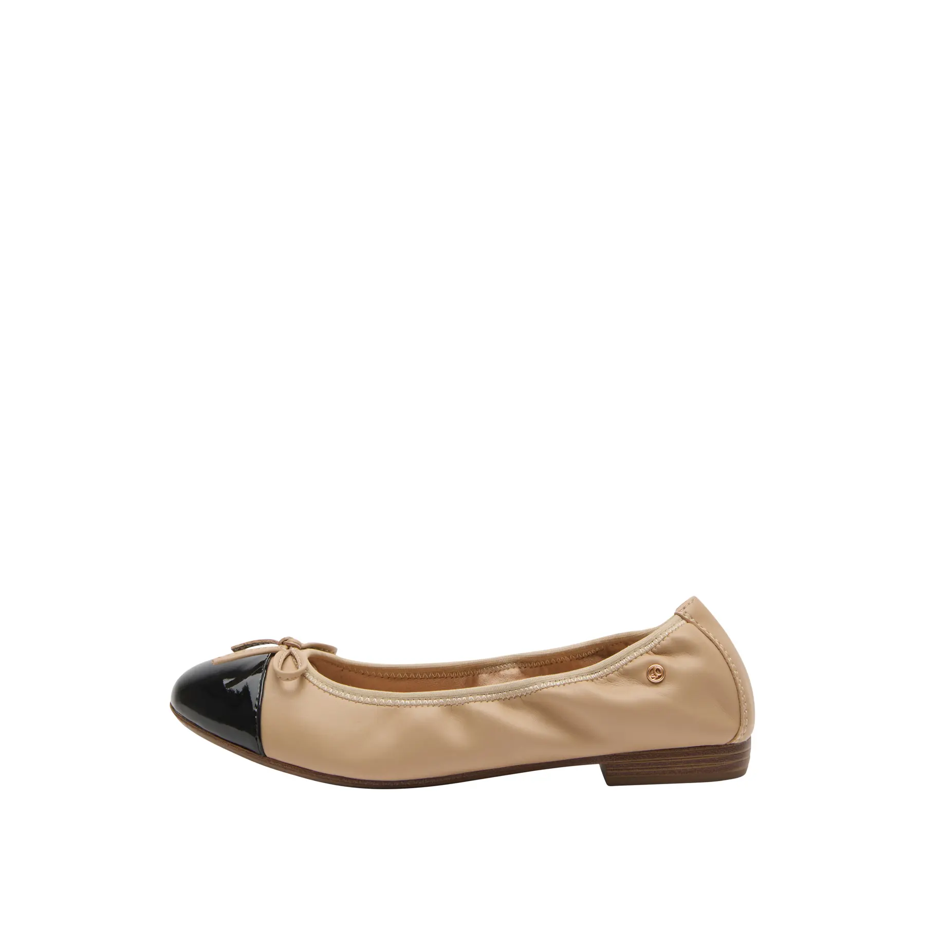 Ballerine in similpelle con fiocco effetto pelle liscia donna