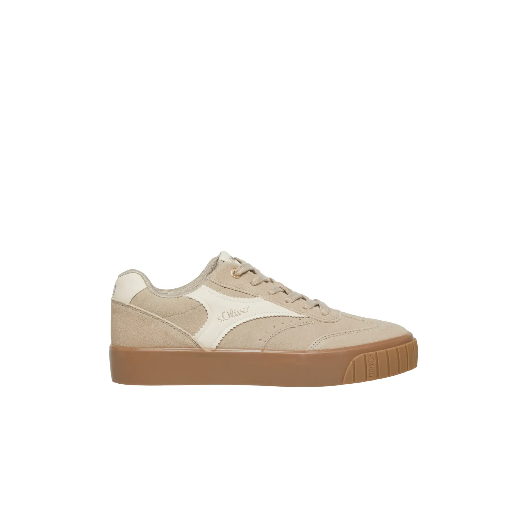 Sneakers in pelle con suola platform donna