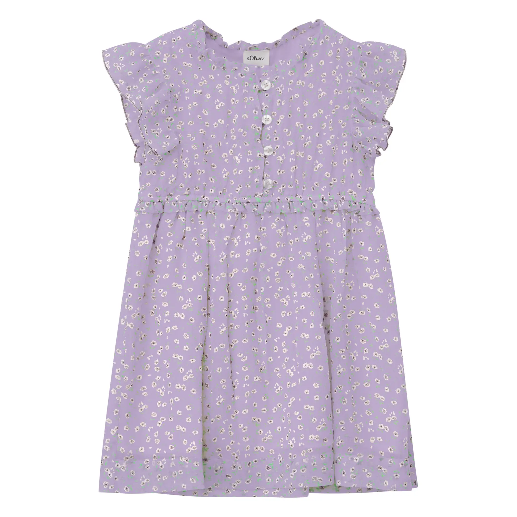 Robe courte en mousseline avec imprimé all-over et patte de boutonnage fille s.Oliver