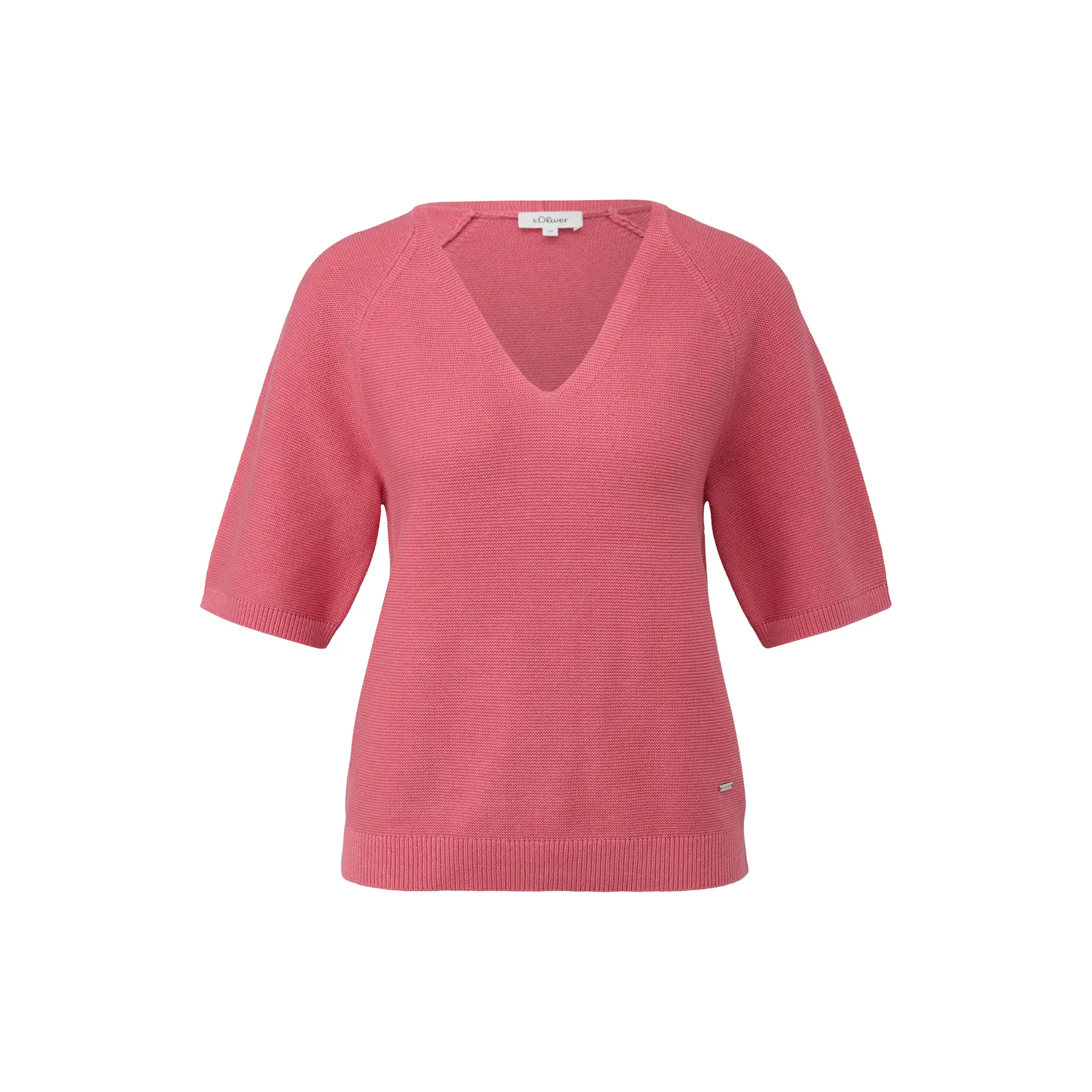 Damenpullover aus weichem Strick mit V-Ausschnitt, Raglanärmeln und gerippten Bündchen s.Oliver
