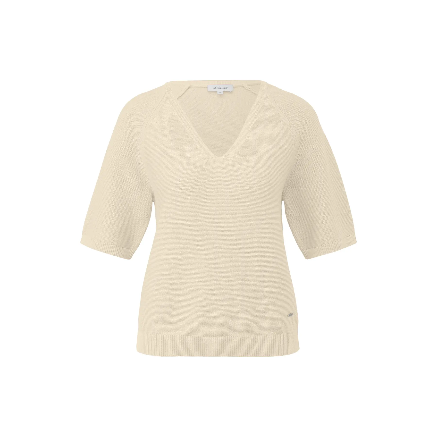 Damenpullover aus weichem Strick mit V-Ausschnitt, Raglanärmeln und gerippten Bündchen s.Oliver