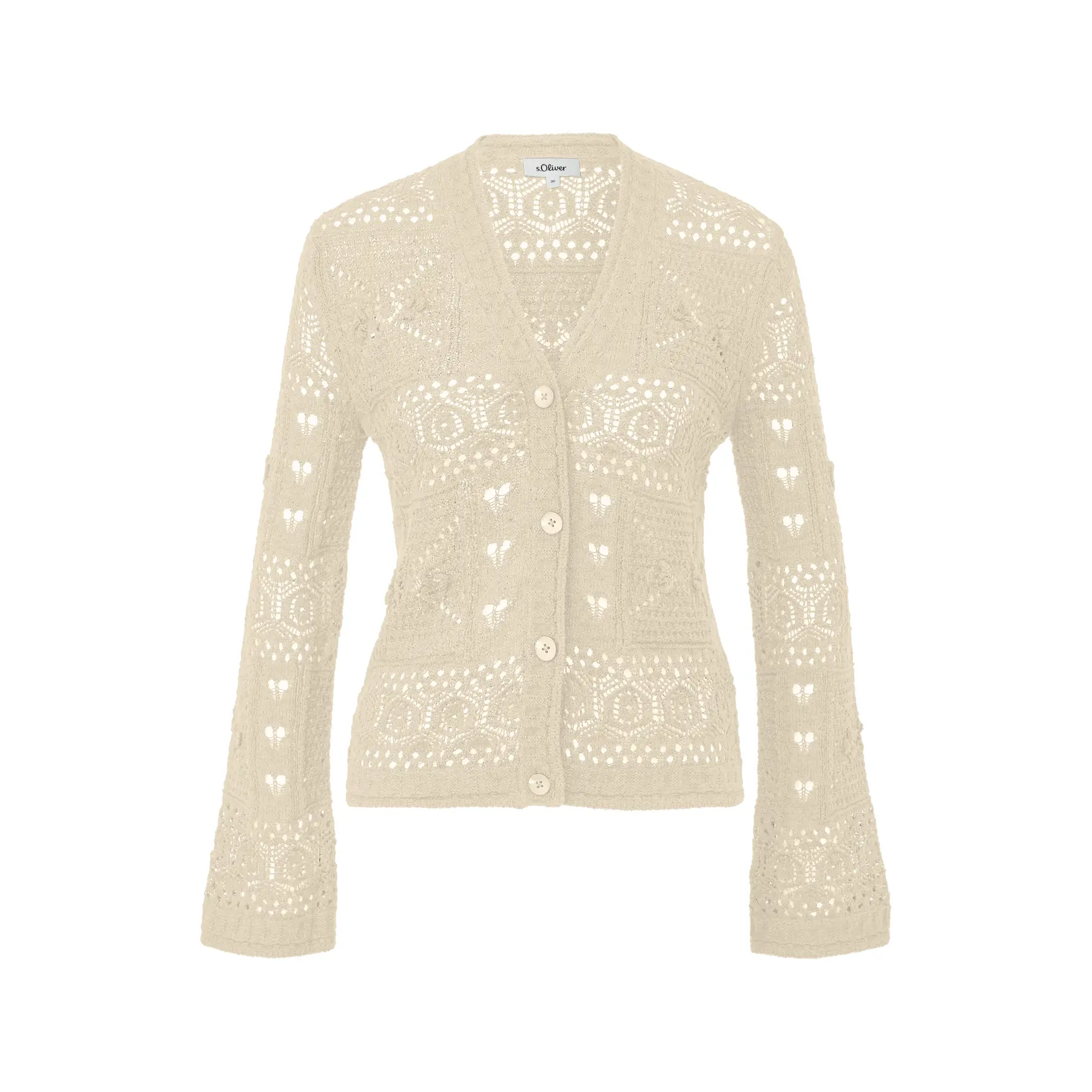 Strukturiertes V-Ausschnitt-Cardigan mit Knopfleiste Damen s.Oliver