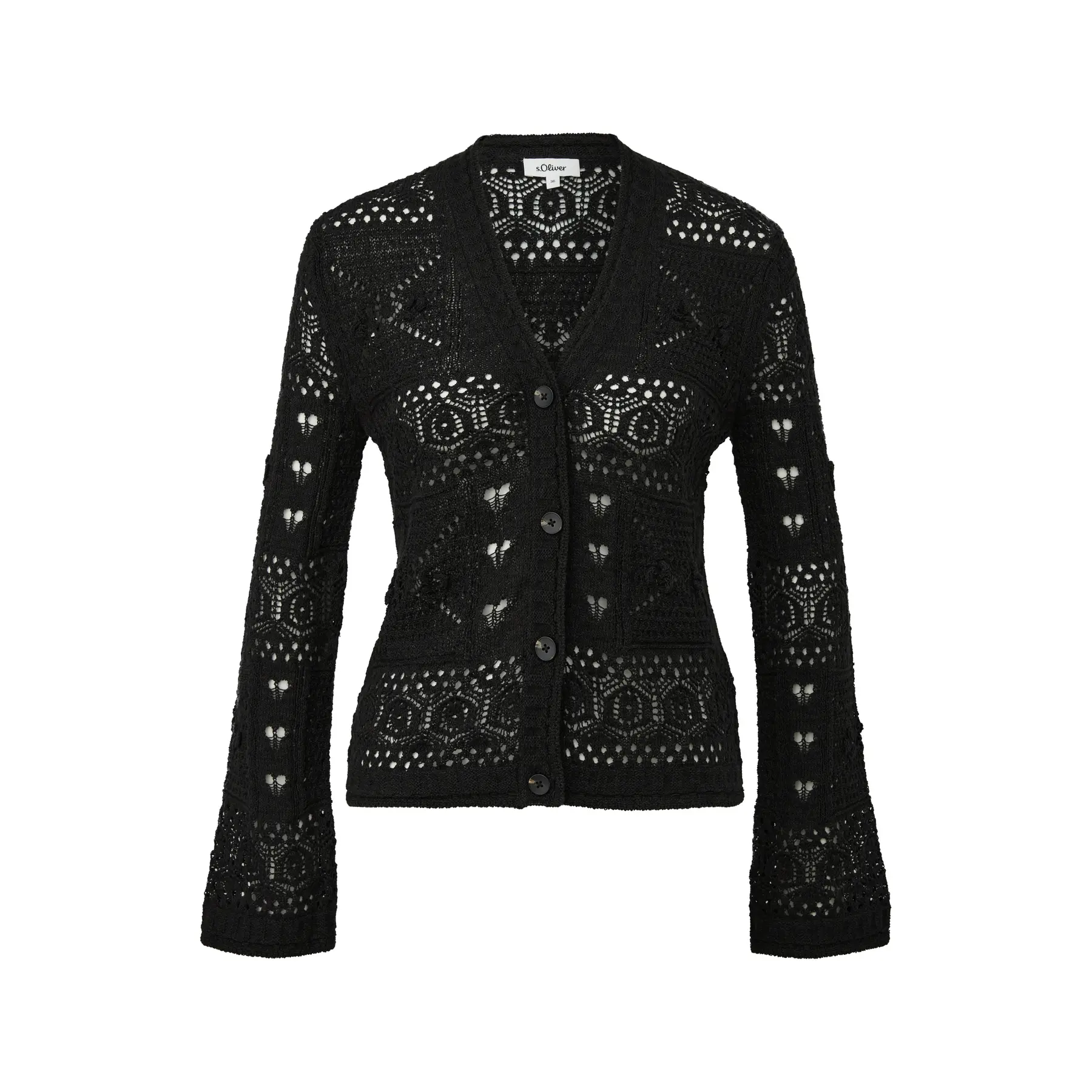 Strukturiertes V-Ausschnitt-Cardigan mit Knopfleiste Damen s.Oliver