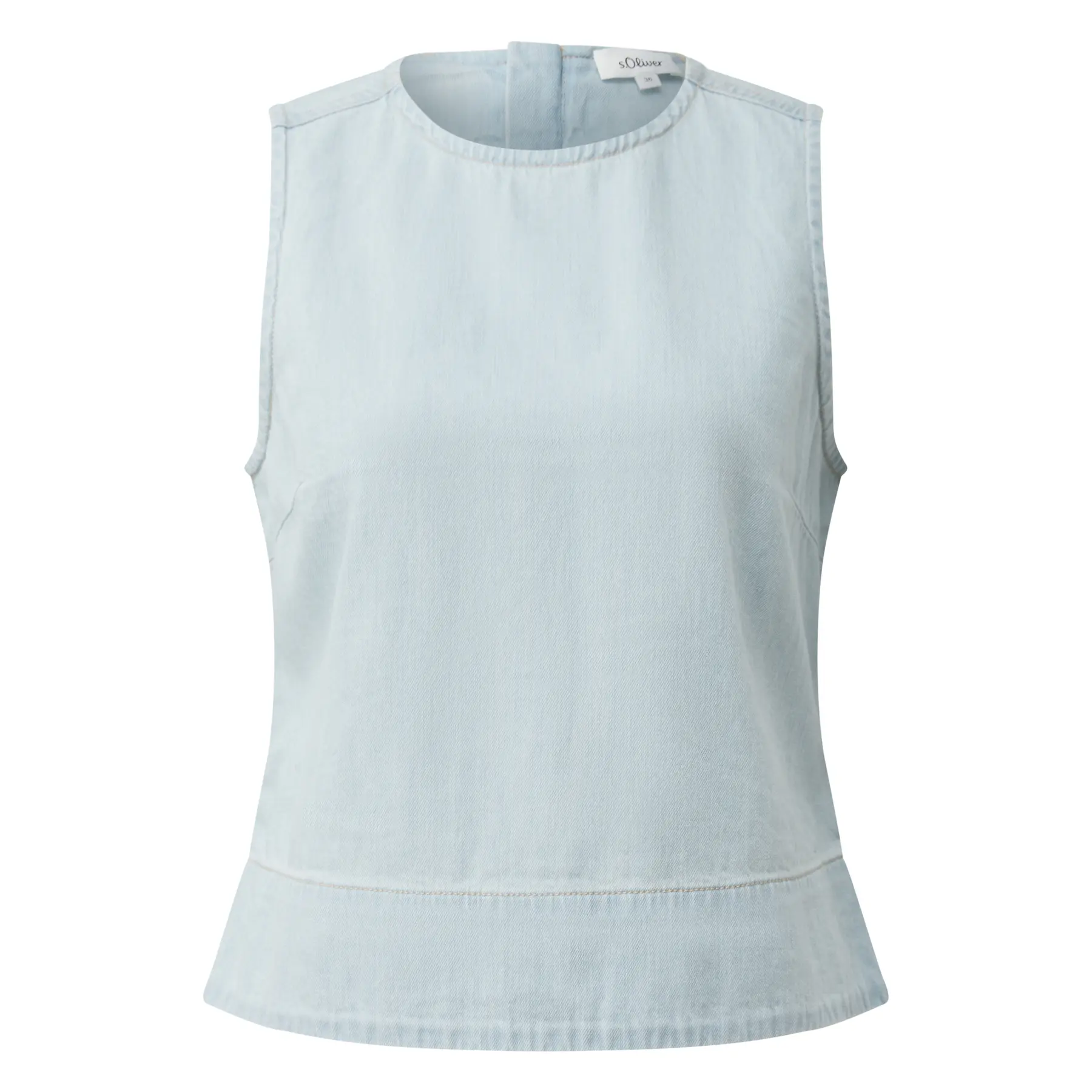 Dünner Denim-Bluse mit lockerer Passform und Rundhalsausschnitt für Damen s.Oliver