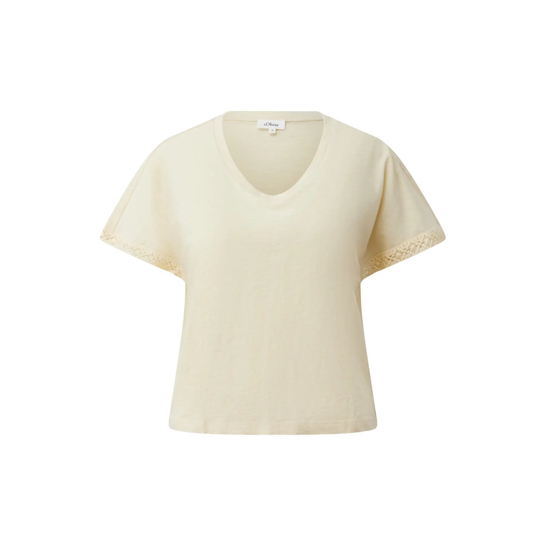Ärmelloses T-Shirt aus meliertem Garn V-Ausschnitt lässiger Schnitt Damen s.Oliver