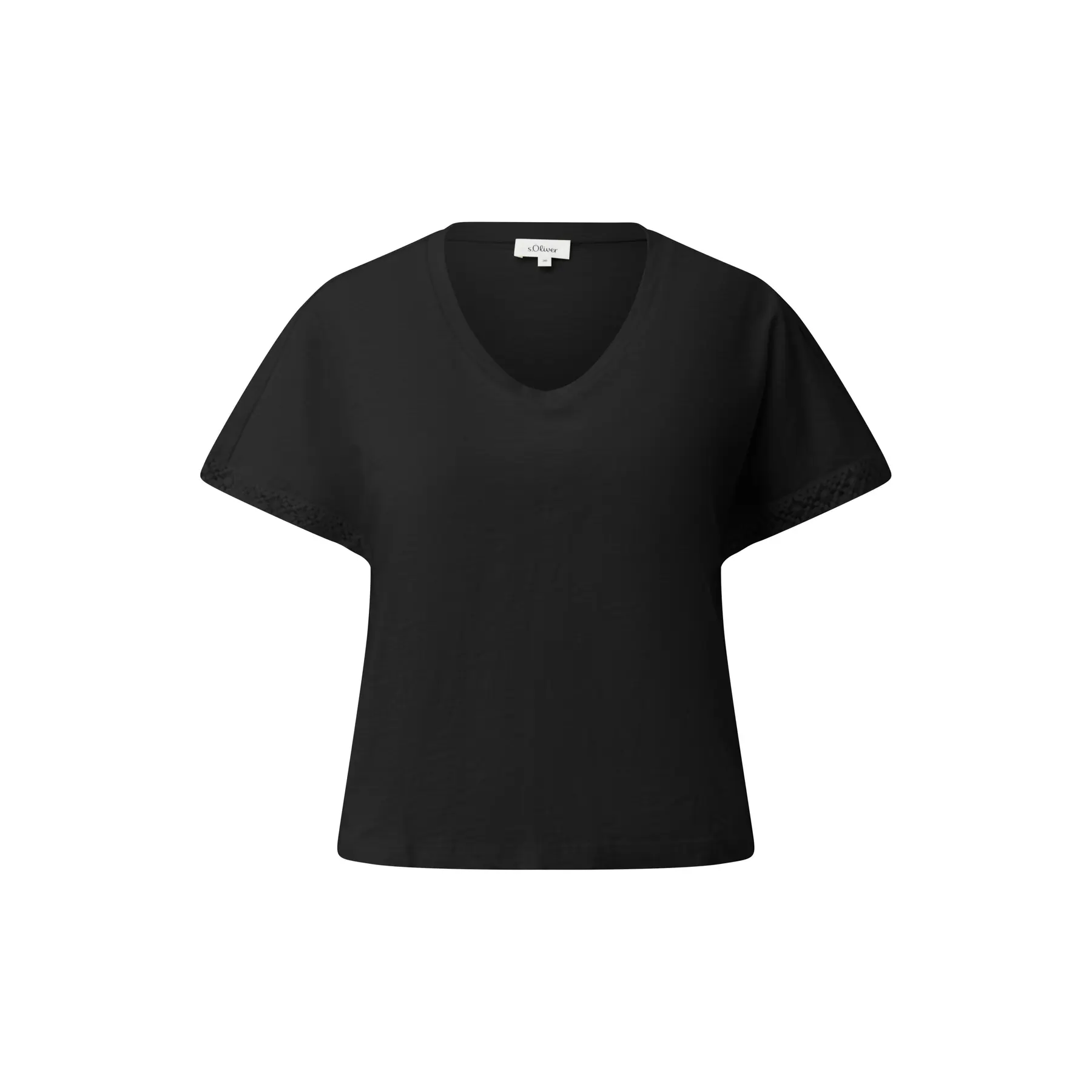 Ärmelloses T-Shirt aus meliertem Garn V-Ausschnitt lässiger Schnitt Damen s.Oliver