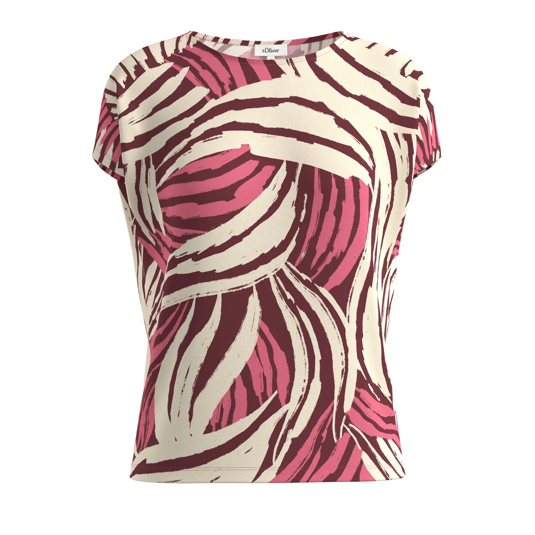T-Shirt aus Jersey mit Muster, lässiger Schnitt und Rundhalsausschnitt für Frauen s.Oliver