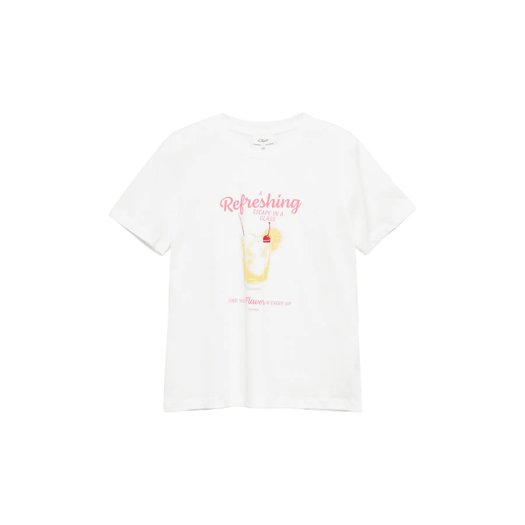 Damen T-Shirt aus weichem Baumwollstoff mit Front- und Rückendruck s.Oliver