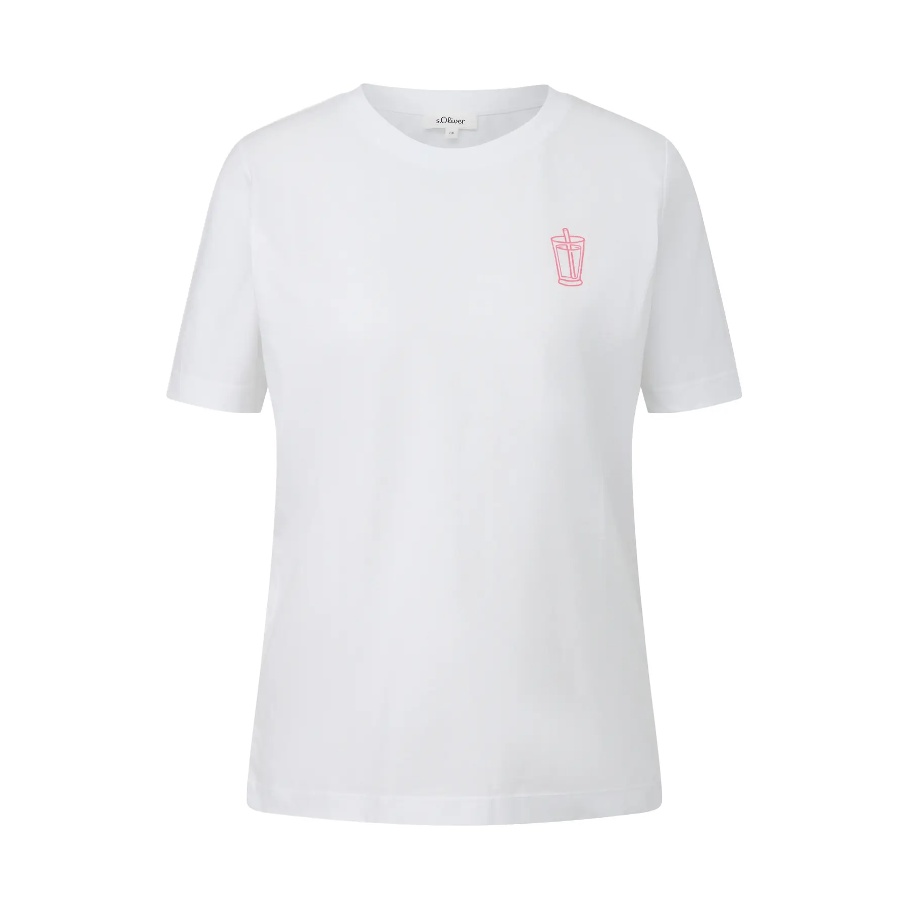 Damen T-Shirt aus weichem Baumwollstoff mit Front- und Rückendruck s.Oliver