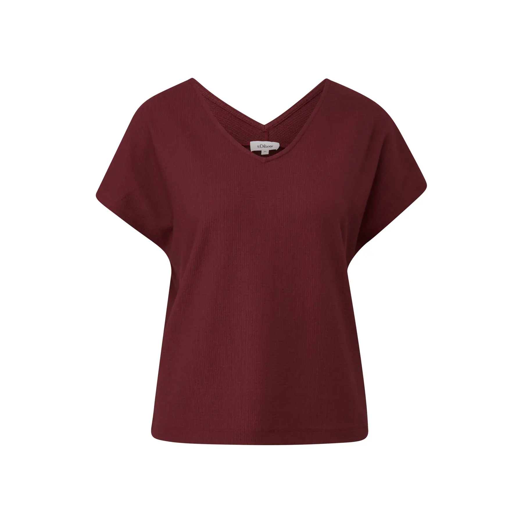 T-Shirt mit V-Ausschnitt und lockerer Passform für Frauen s.Oliver