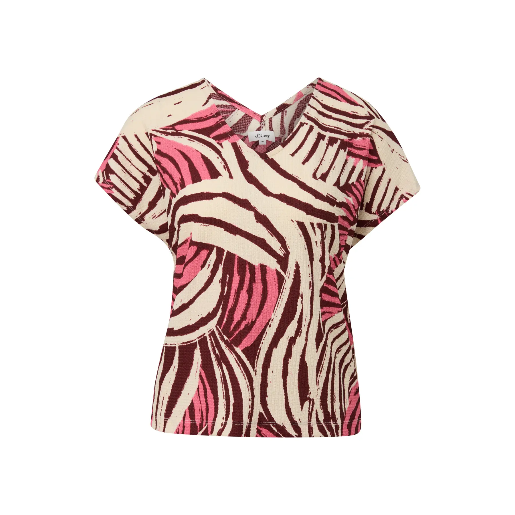 T-Shirt mit V-Ausschnitt und lockerer Passform für Frauen s.Oliver