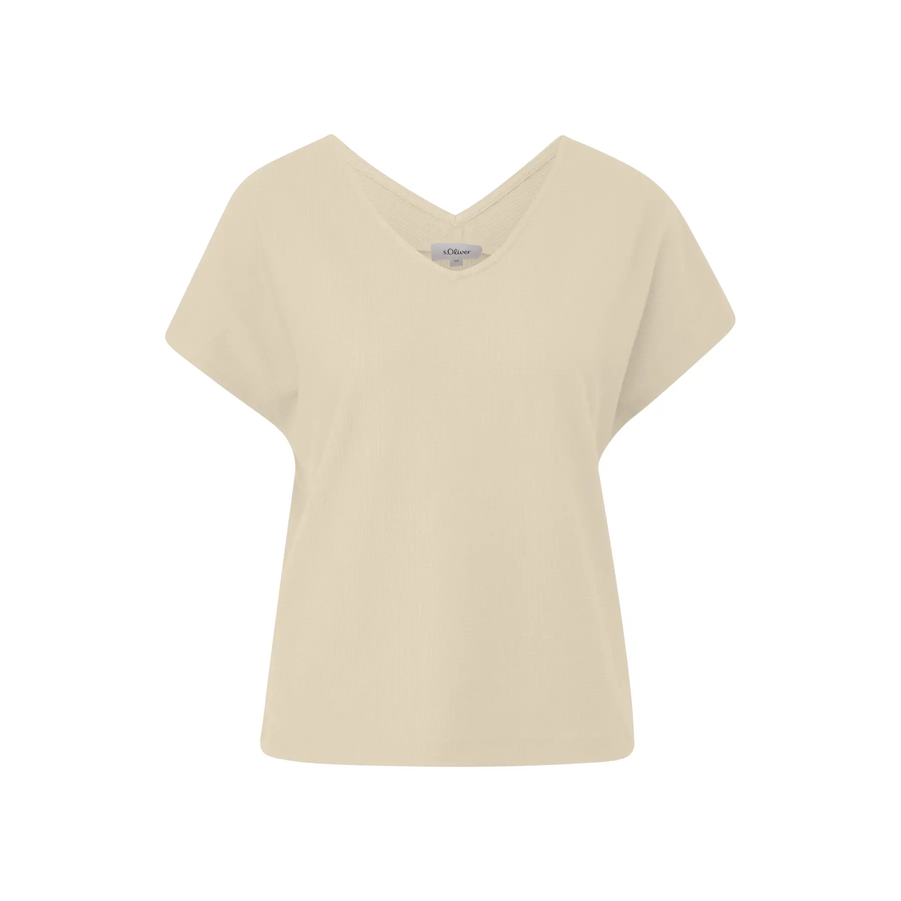 T-Shirt mit V-Ausschnitt und lockerer Passform für Frauen s.Oliver