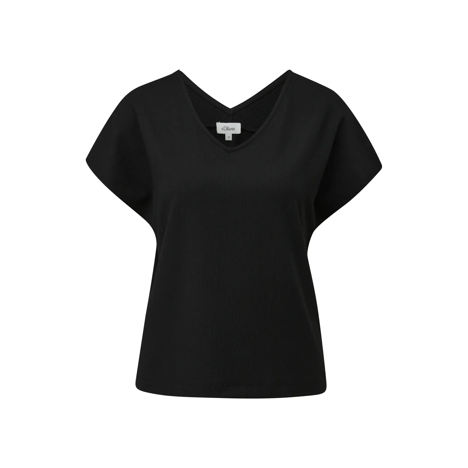 T-Shirt mit V-Ausschnitt und lockerer Passform für Frauen s.Oliver