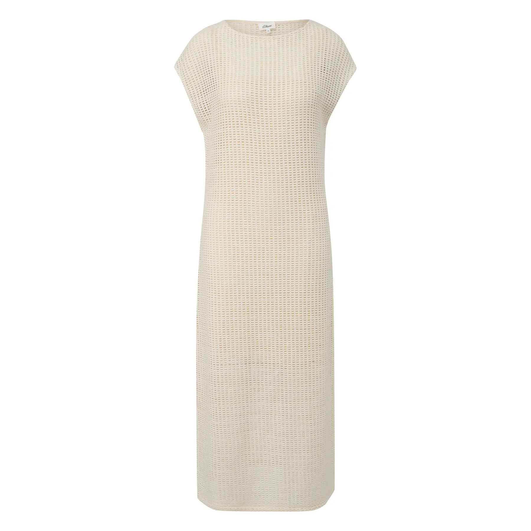 Leichte Jersey Kleid mit Lochmuster und Rundhalsausschnitt für Frauen s.Oliver
