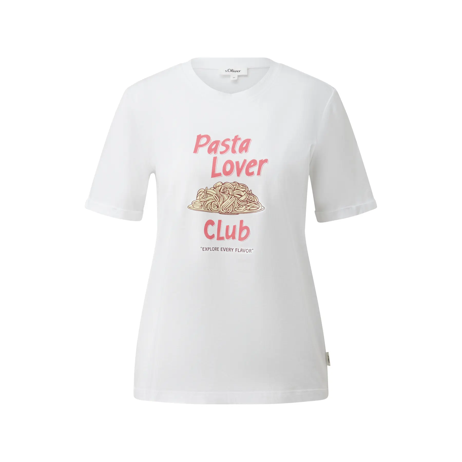 T-Shirt aus weichem Baumwollmaterial mit Druck auf der Vorderseite, lockere Passform, Damen s.Oliver