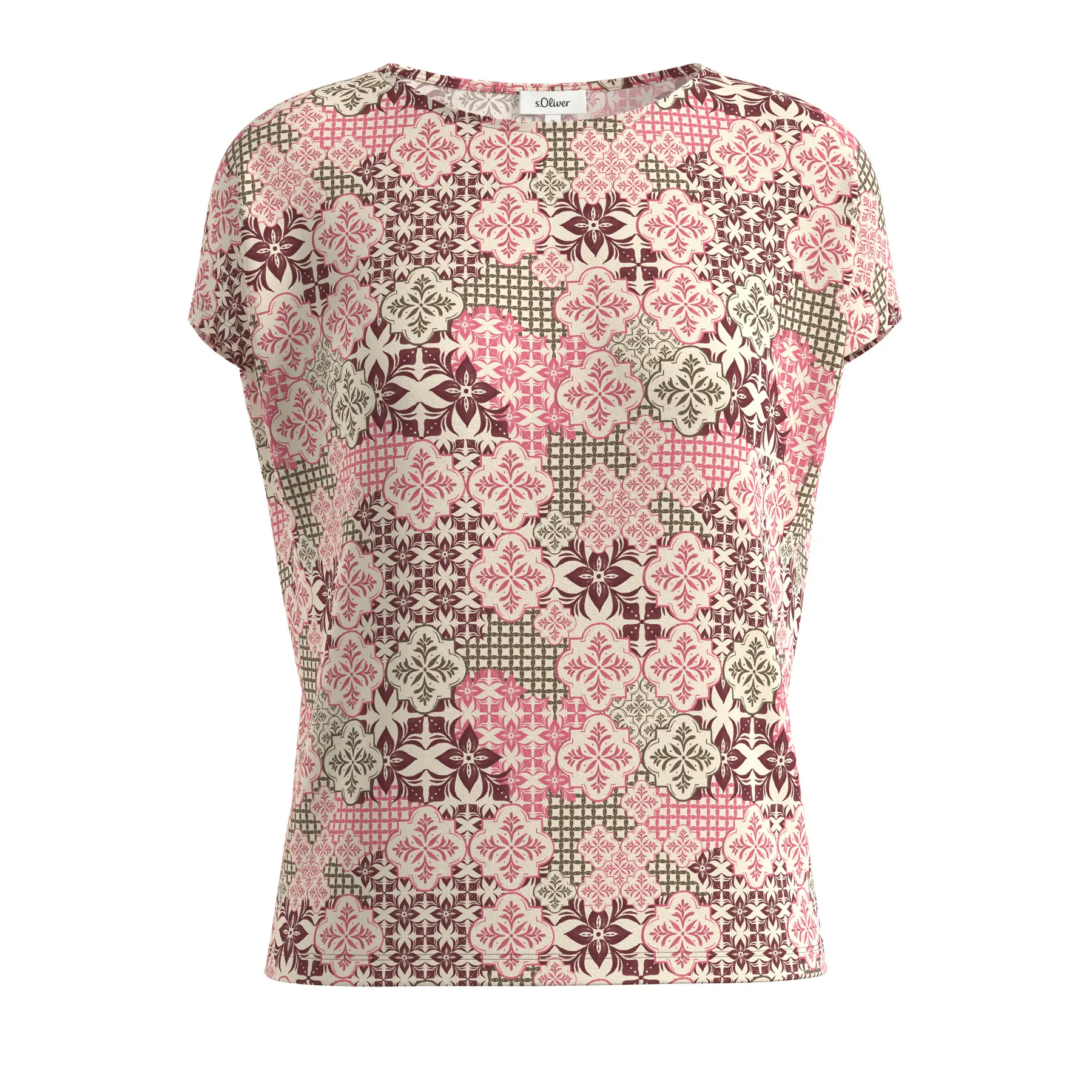 T-Shirt mit Muster aus weichem Viskose lässiger Schnitt Damen s.Oliver