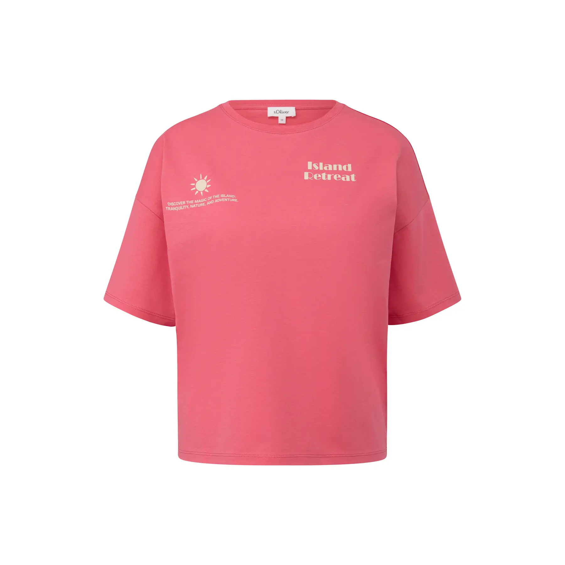 Damen T-Shirt aus weichem Baumwollstoff mit Rundhalsausschnitt und Druck s.Oliver