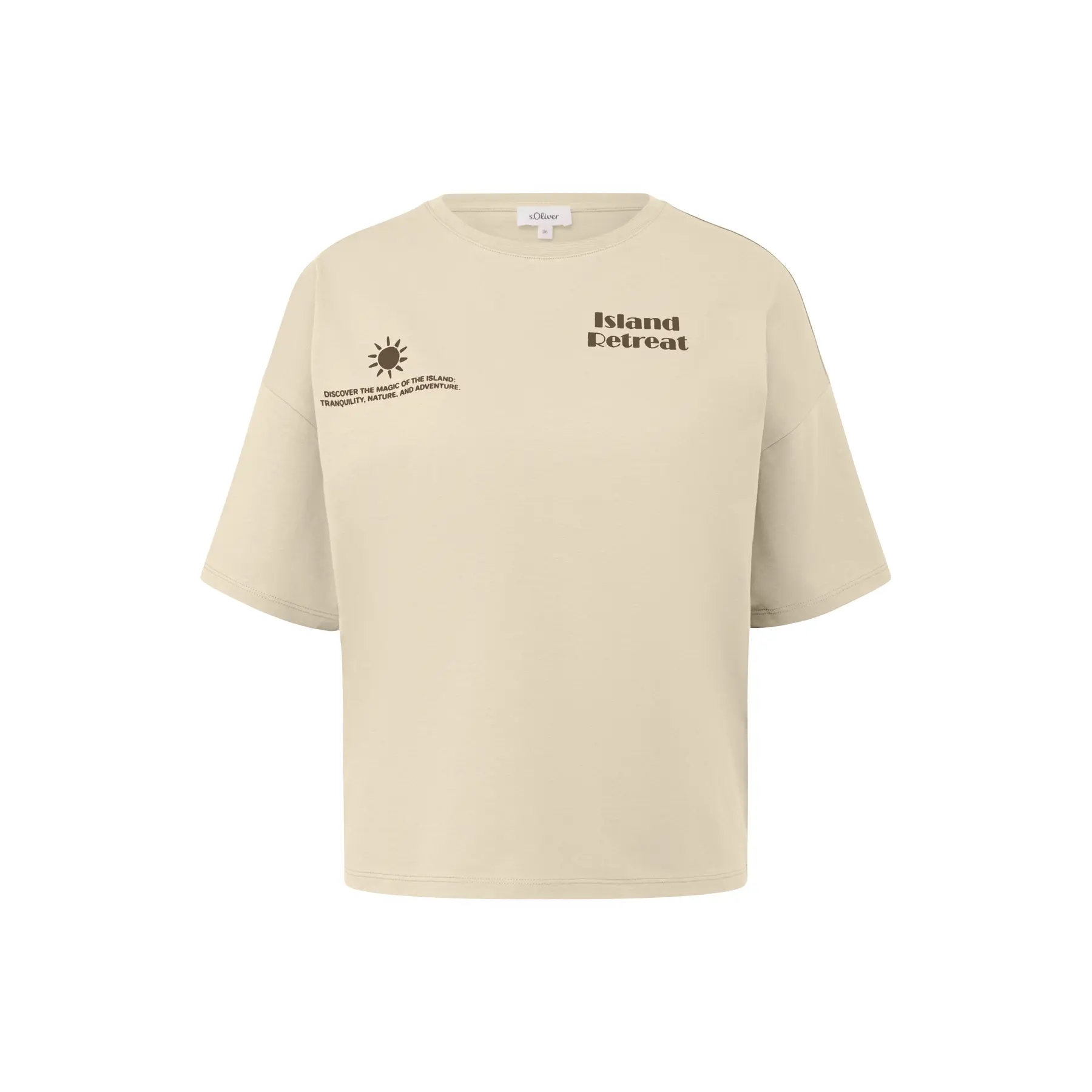 Damen T-Shirt aus weichem Baumwollstoff mit Rundhalsausschnitt und Druck s.Oliver