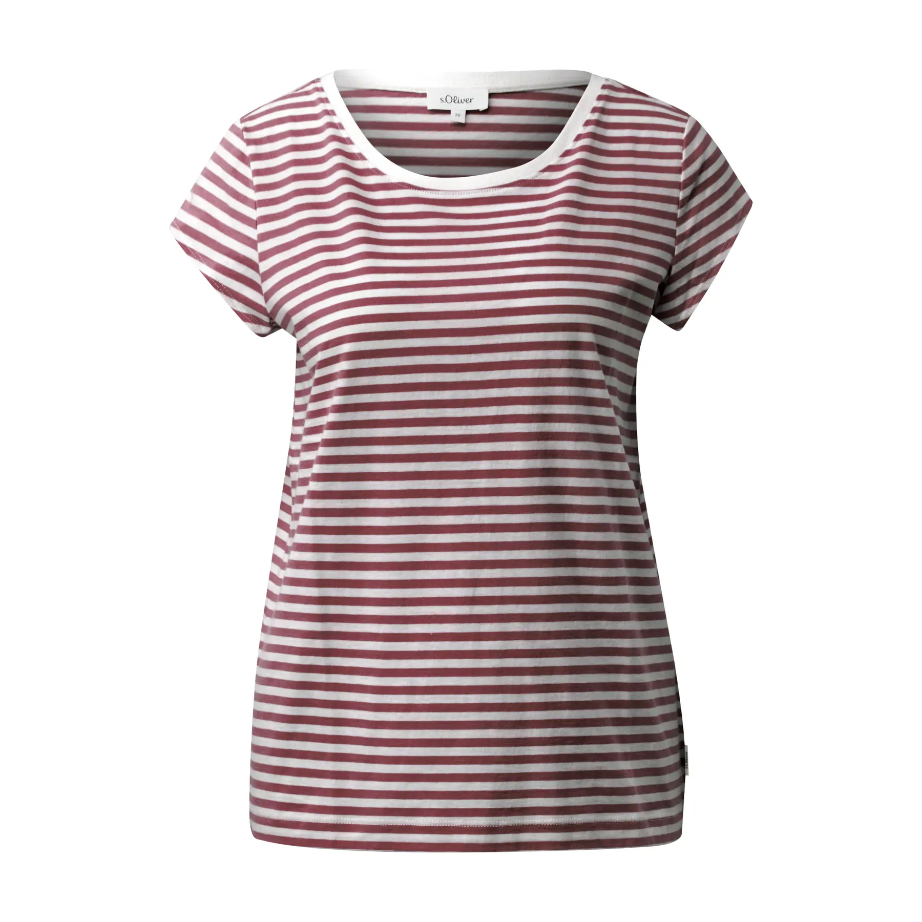 Gestreiftes Jersey T-Shirt mit Rundhalsausschnitt und Damenetikett s.Oliver