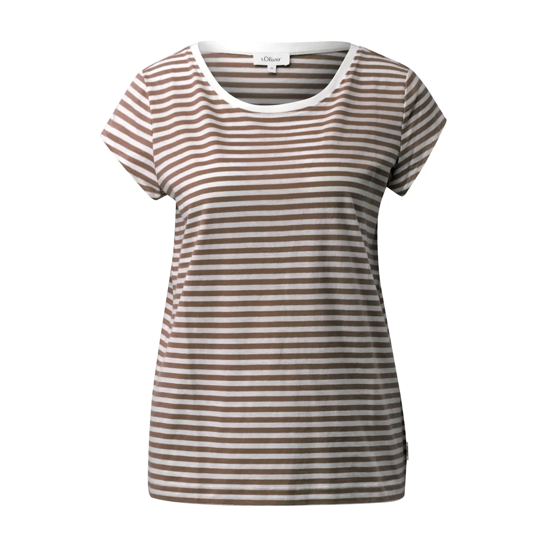 Gestreiftes Jersey T-Shirt mit Rundhalsausschnitt und Damenetikett s.Oliver