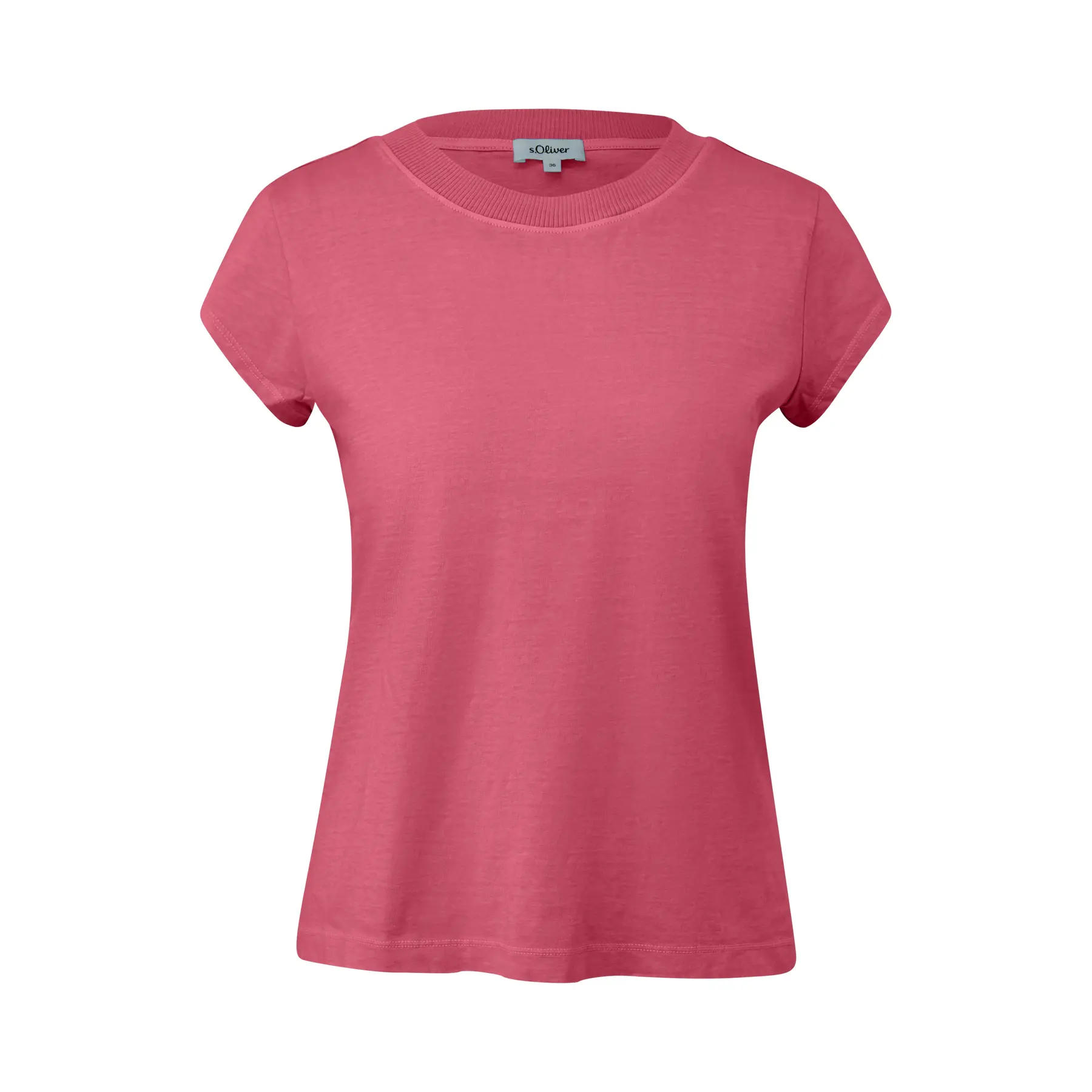 Damen T-Shirt aus weichem Baumwolljersey mit Rundhalsausschnitt s.Oliver