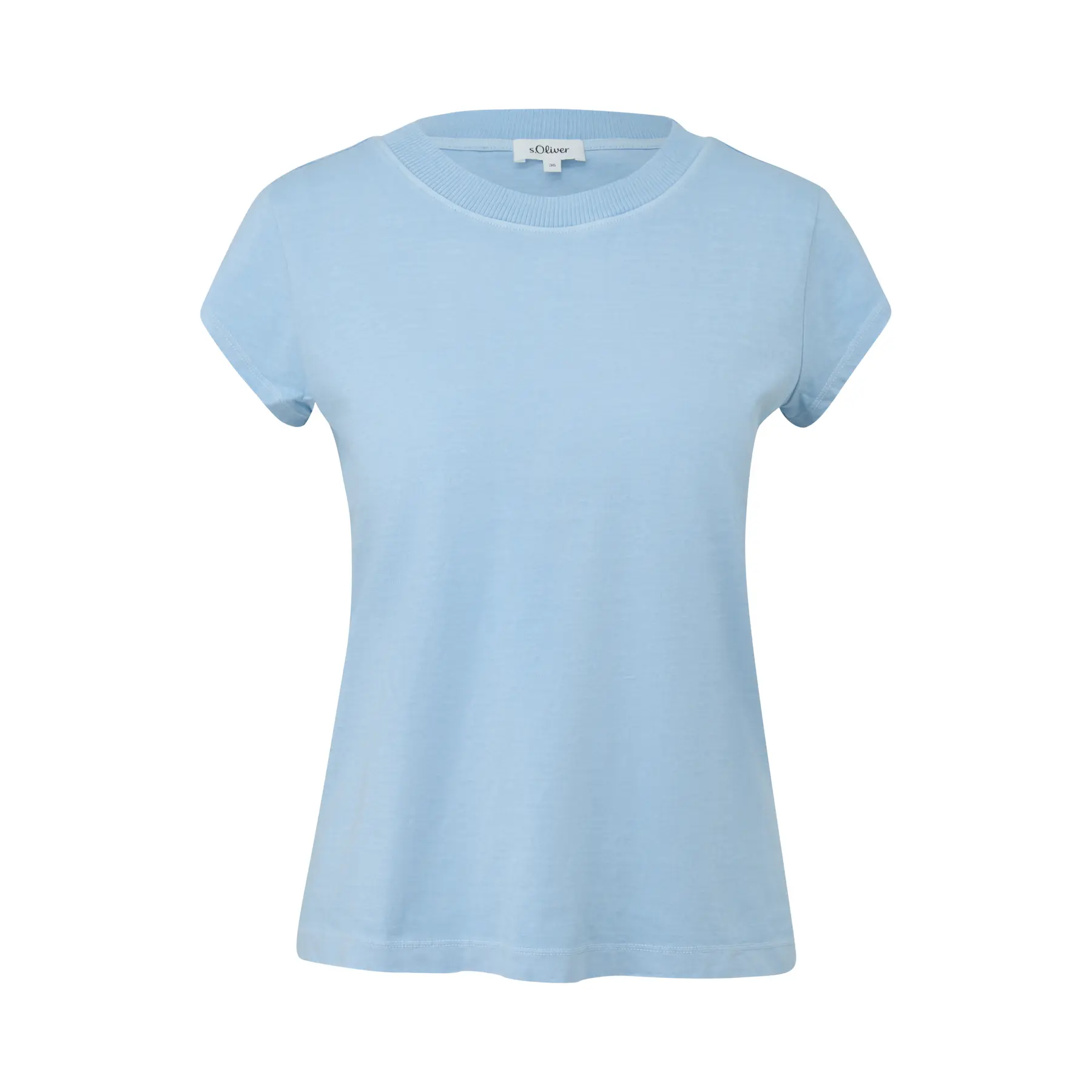 Damen T-Shirt aus weichem Baumwolljersey mit Rundhalsausschnitt s.Oliver