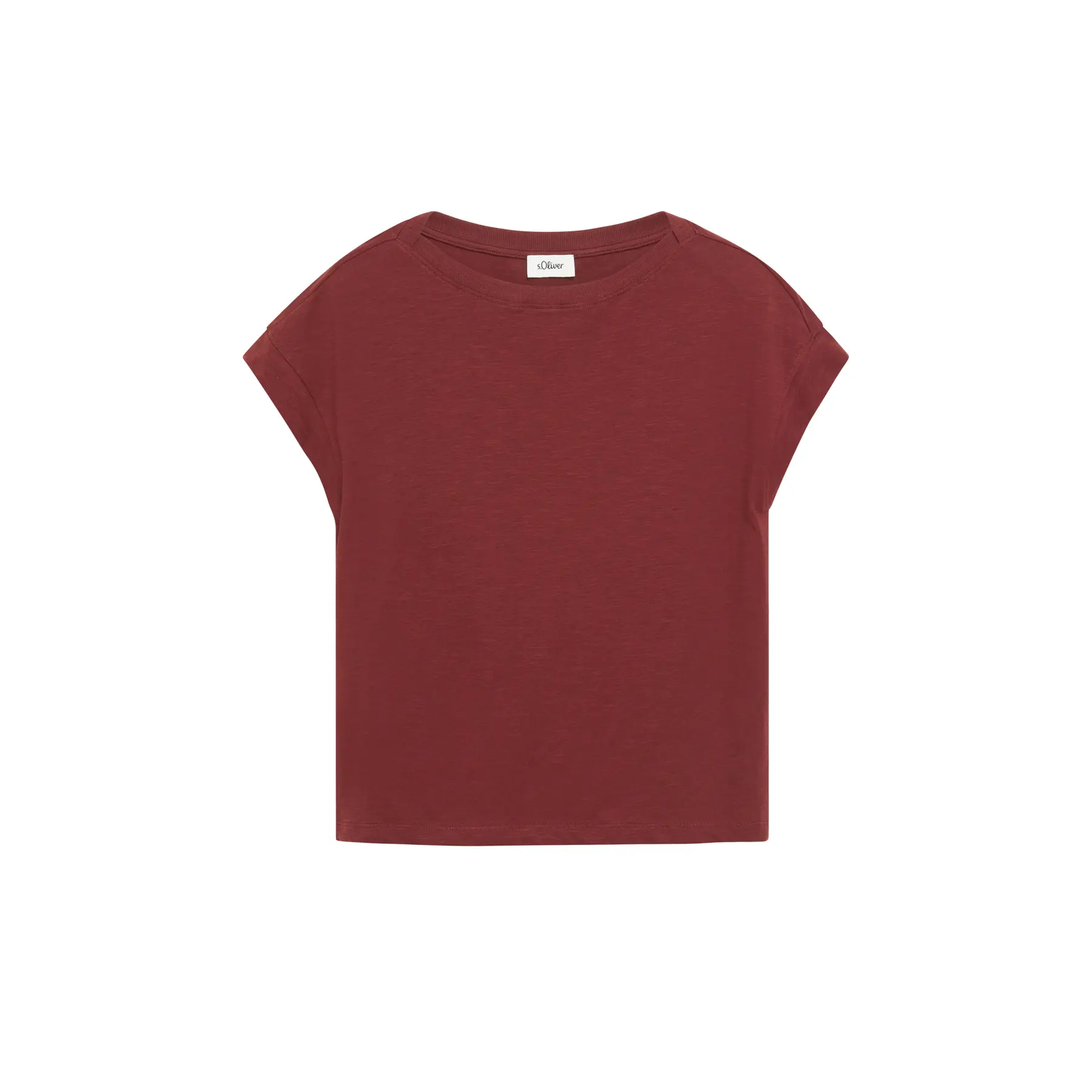 Ärmelloses T-Shirt aus meliertem Stoff, lässiger Schnitt und runder Ausschnitt für Damen s.Oliver