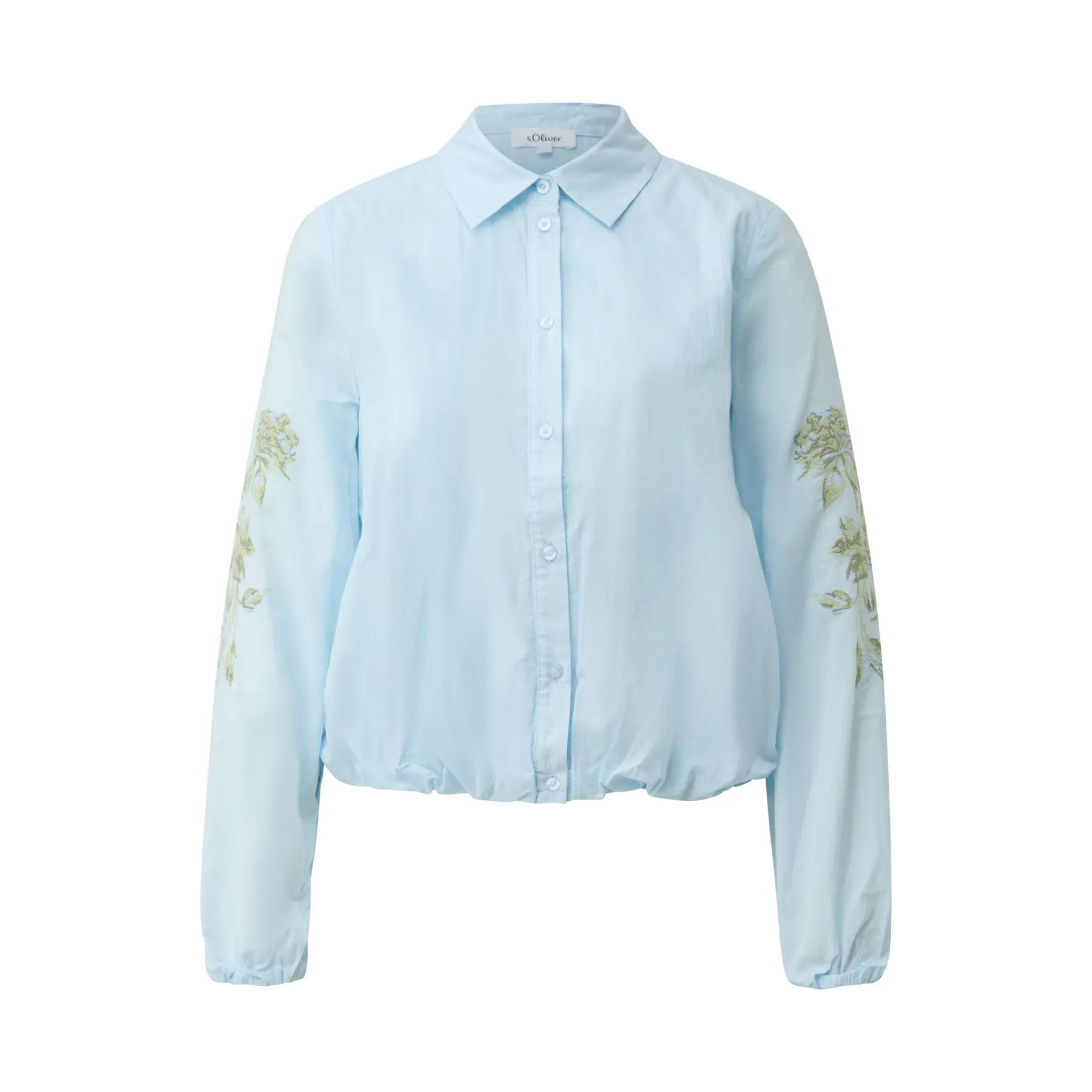 Bluse aus Baumwolle mit Stickerei und Hemdkragen Damen s.Oliver
