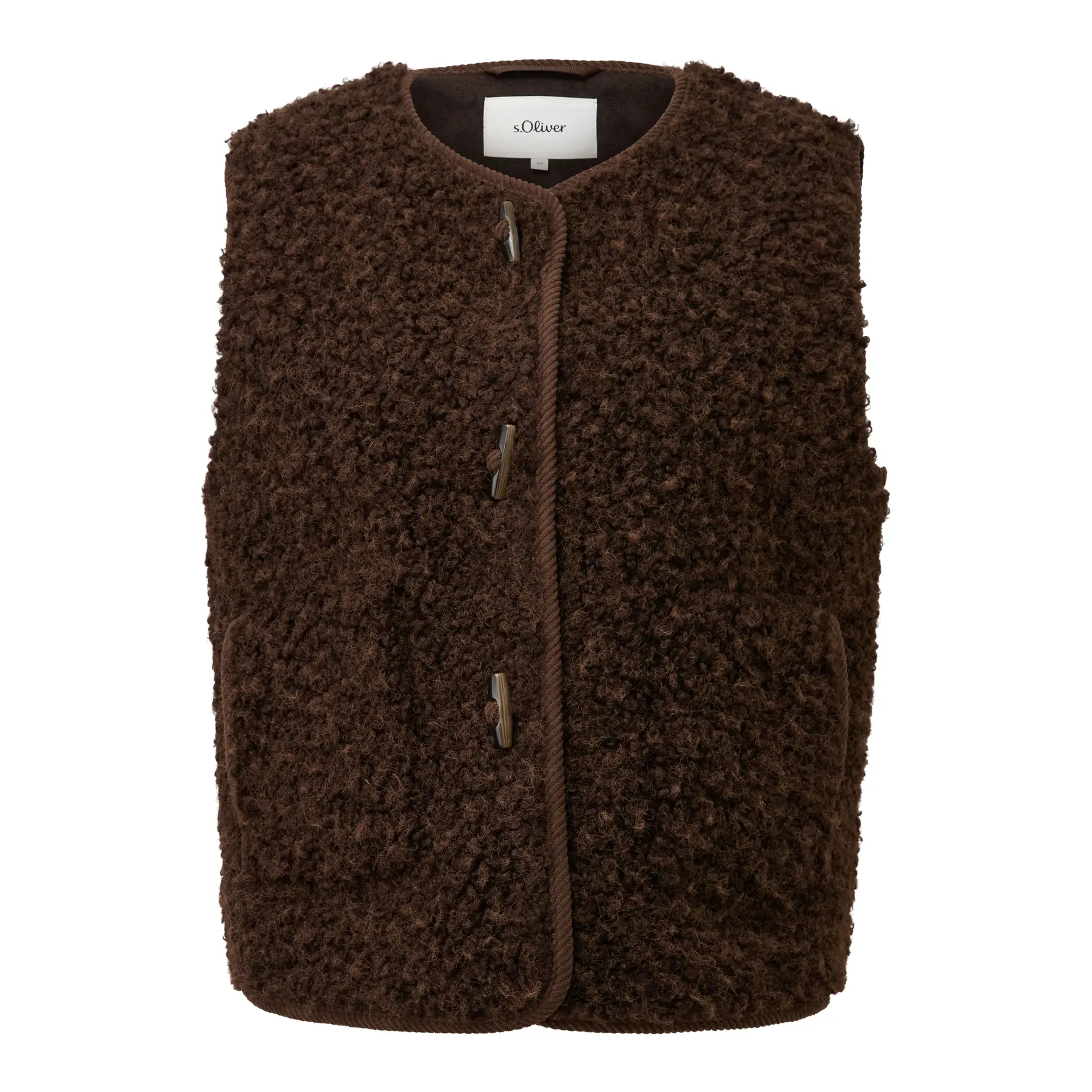 Giacca senza maniche teddy con bottoni donna