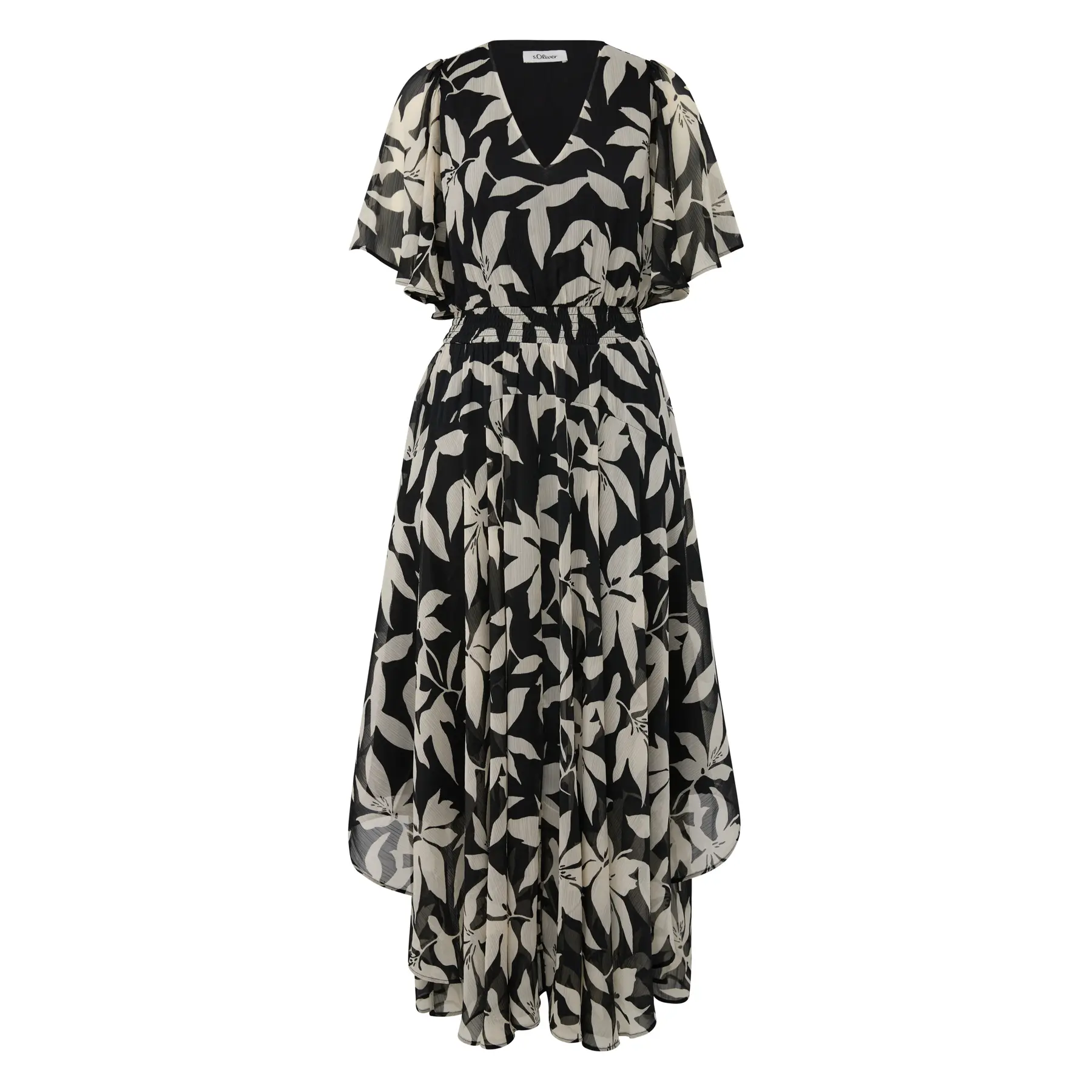Damen Chiffon Kleid mit Allover-Print und Raffung s.Oliver