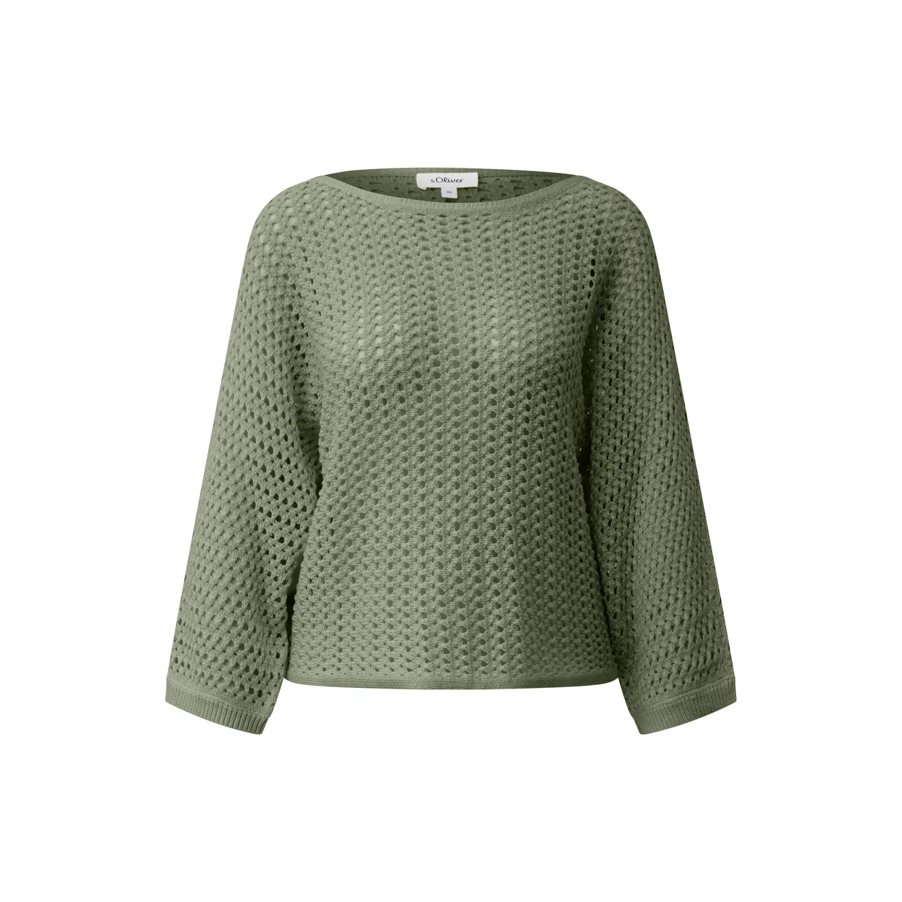 Oversize Strickpull mit Bootsausschnitt und 3/4-Ärmeln für Damen s.Oliver