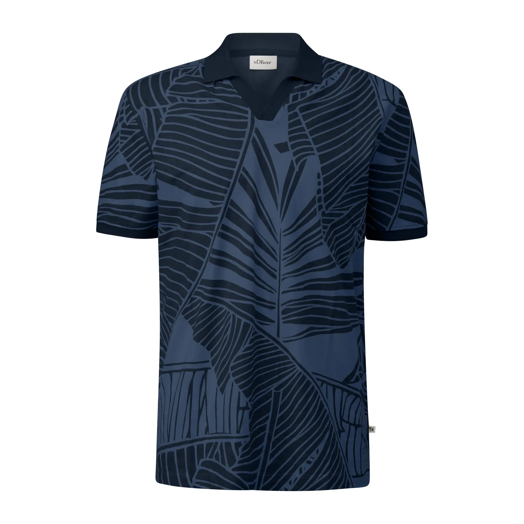 Polo met patroon in gemengd katoen met print s.Oliver