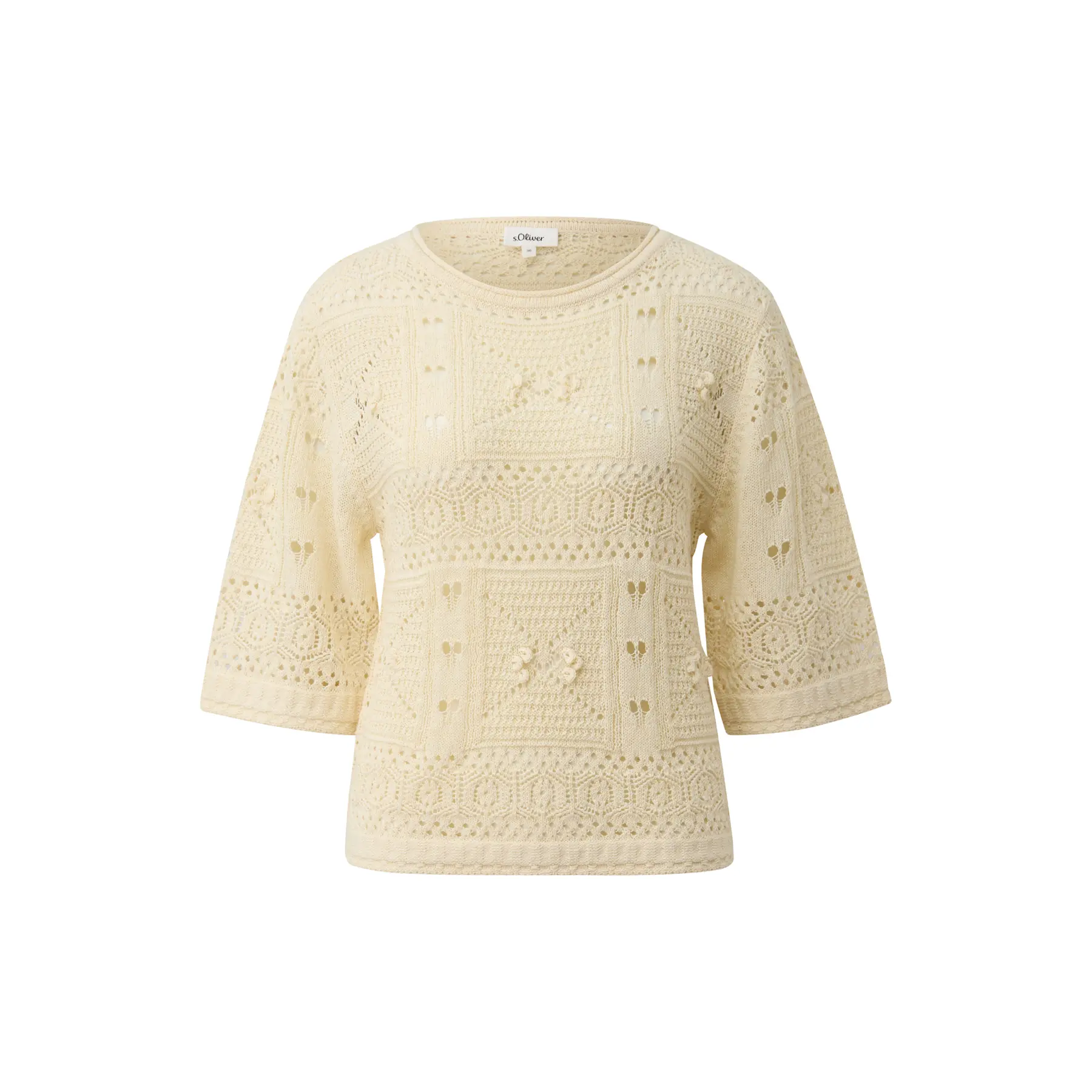 Pull Bohème aus hochwertiger Strickware mit Boot-Ausschnitt für Damen s.Oliver