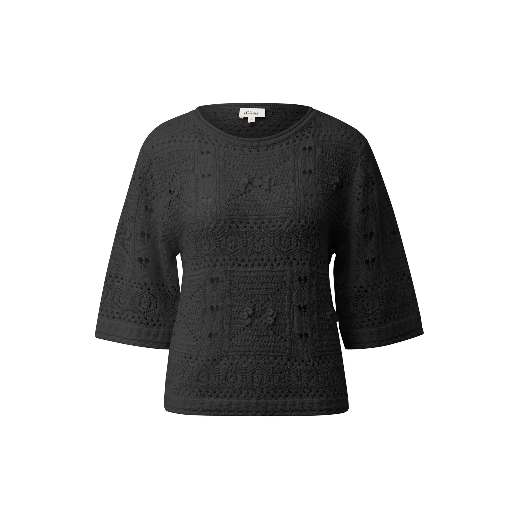 Pull Bohème aus hochwertiger Strickware mit Boot-Ausschnitt für Damen s.Oliver
