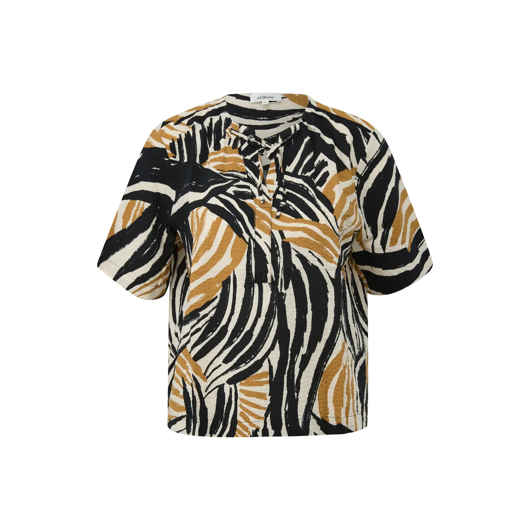 Fließende Bluse aus Viskosemix mit Raffung und ganzflächigem Druck Damen s.Oliver