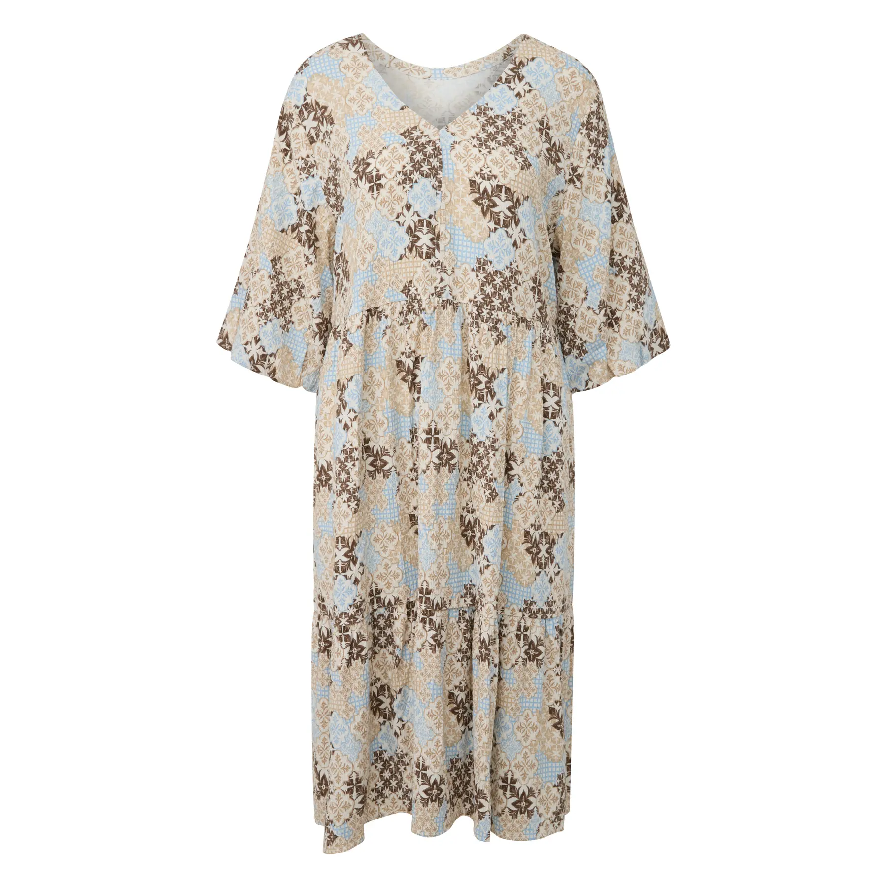 Robe en V-Ausschnitt mit Rüschendetails, lässige Passform für Damen s.Oliver